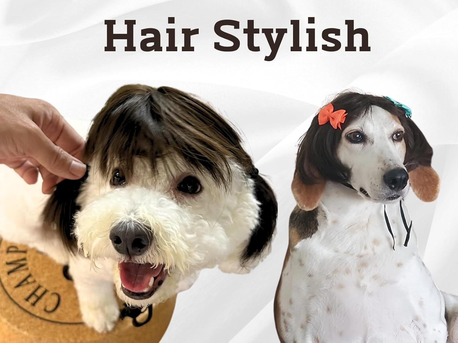 DS. DISTINCTIVE STYLE Dog Wig for Small and Medium Breeds Trimmable Pet Costume Accessories Cat Cosplay Prop for Halloween, Christmas, and Dress Parties image number 3