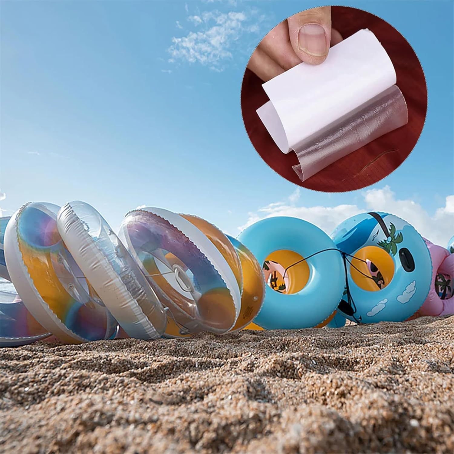 10PCS Transparent Repair Patch,Tpu Patch Tent Repair Tape Self Adhesive Air Mattress Patch Inflatable Boat Patch Repair Kit Canvas Patch Repair for Boat Cover Tent Trailer image number 3