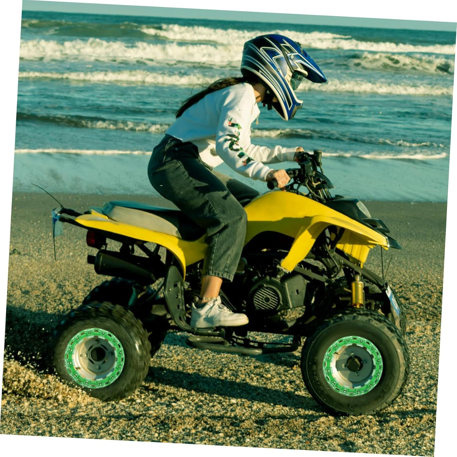 EXAOMBLE ATV Wheel Hub Decoration Cover Trim Plastic Rim Protector for Vehicle Enhancement Durable DIY Design for ATV Wheel Protection image number 6