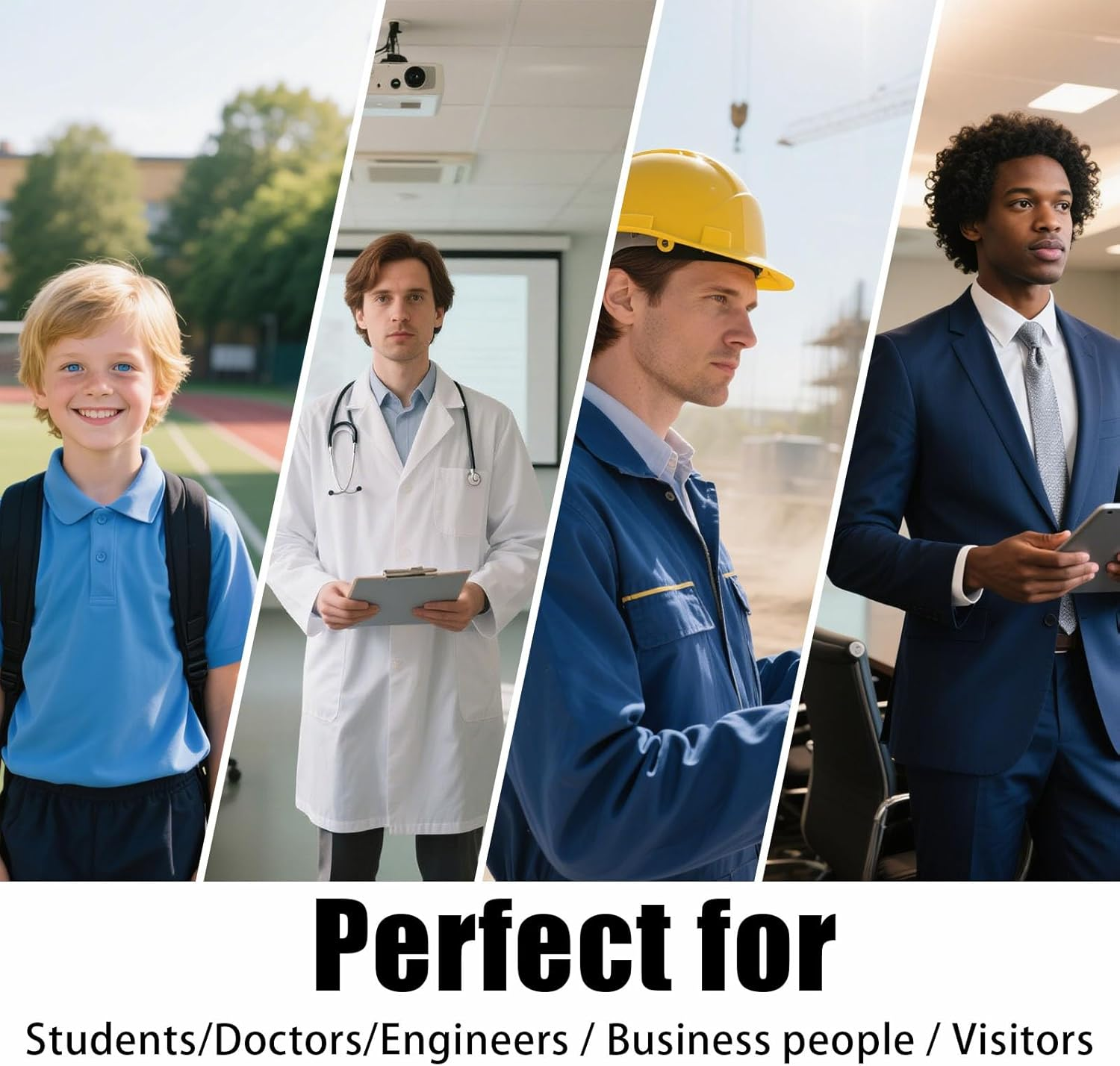 10-PCS Lanyards, Polyester Neck Lanyards, 5 Colors for All Kinds of ID Badges Holder, Keys, Wallet, Whistle, Car Key, Cruise, Work, Etc. image number 1