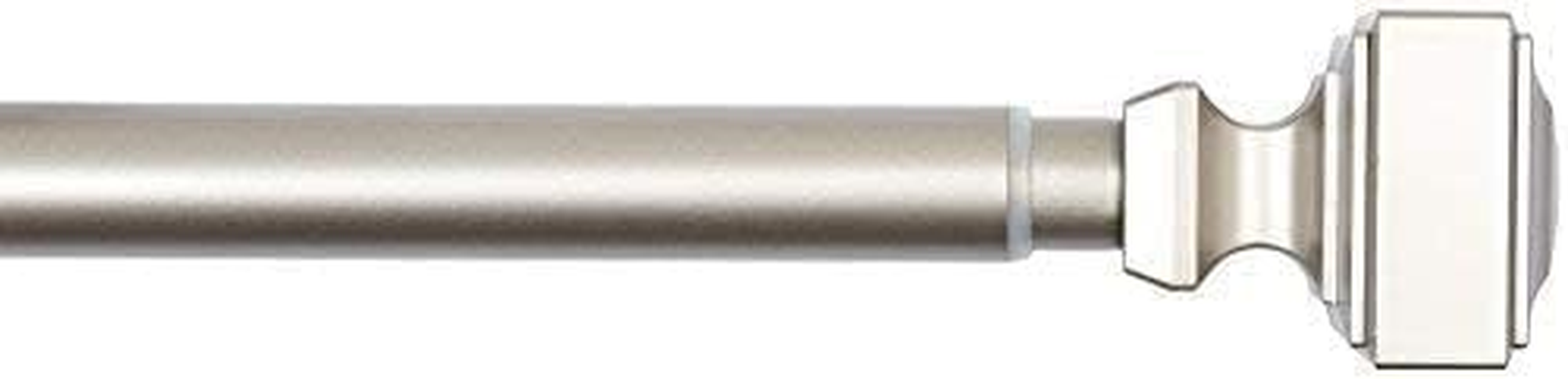 Amazon Basics 1" Wall Curtain Rod with Square Finials, 36" to 72", Nickel image number 1