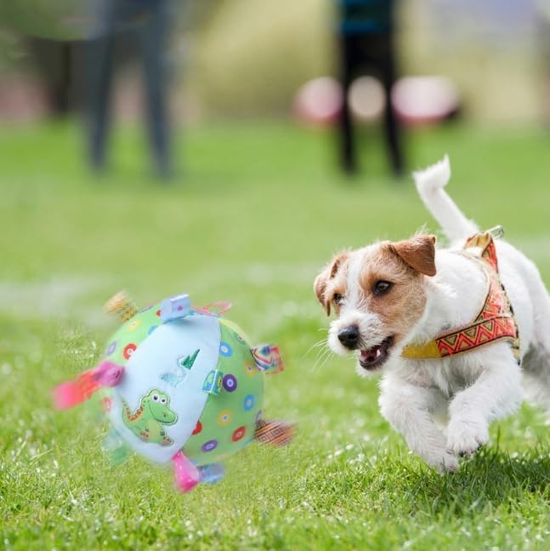Interactive Dog Toys for Boredom, Dog Soccer Ball with Straps, Active Rolling Bouncing Ball for Dogs, Moving Dog Toy Jumping Chasing Bell Record for Small Medium Large Pet (Green) image number 1