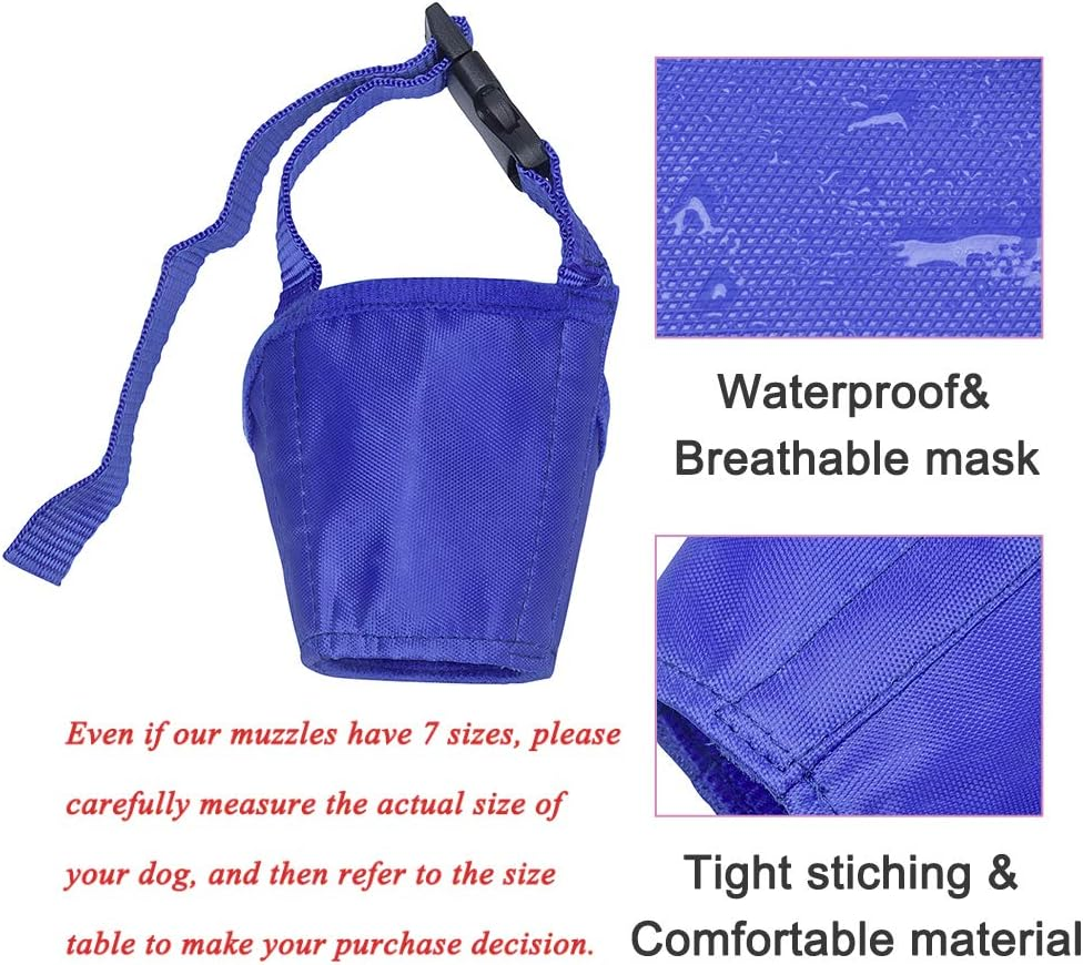 Coppthinktu Dog Muzzle Suit, 7PC for Biting Barking Chewing, Adjustable Mouth Cover for Small Medium Large Dogs, Soft Comfortable for Long Snout