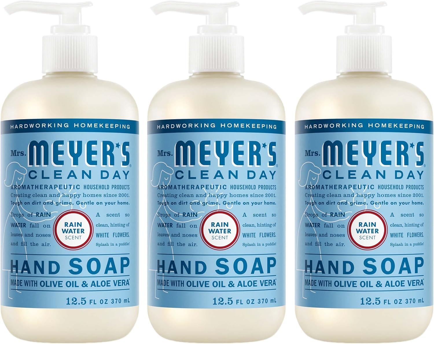 Mrs. Meyer&rsquo;S Clean Day Liquid Hand Soap, Rain Water Scent, 12.5 Oz Bottle (Pack of 3) image number 6