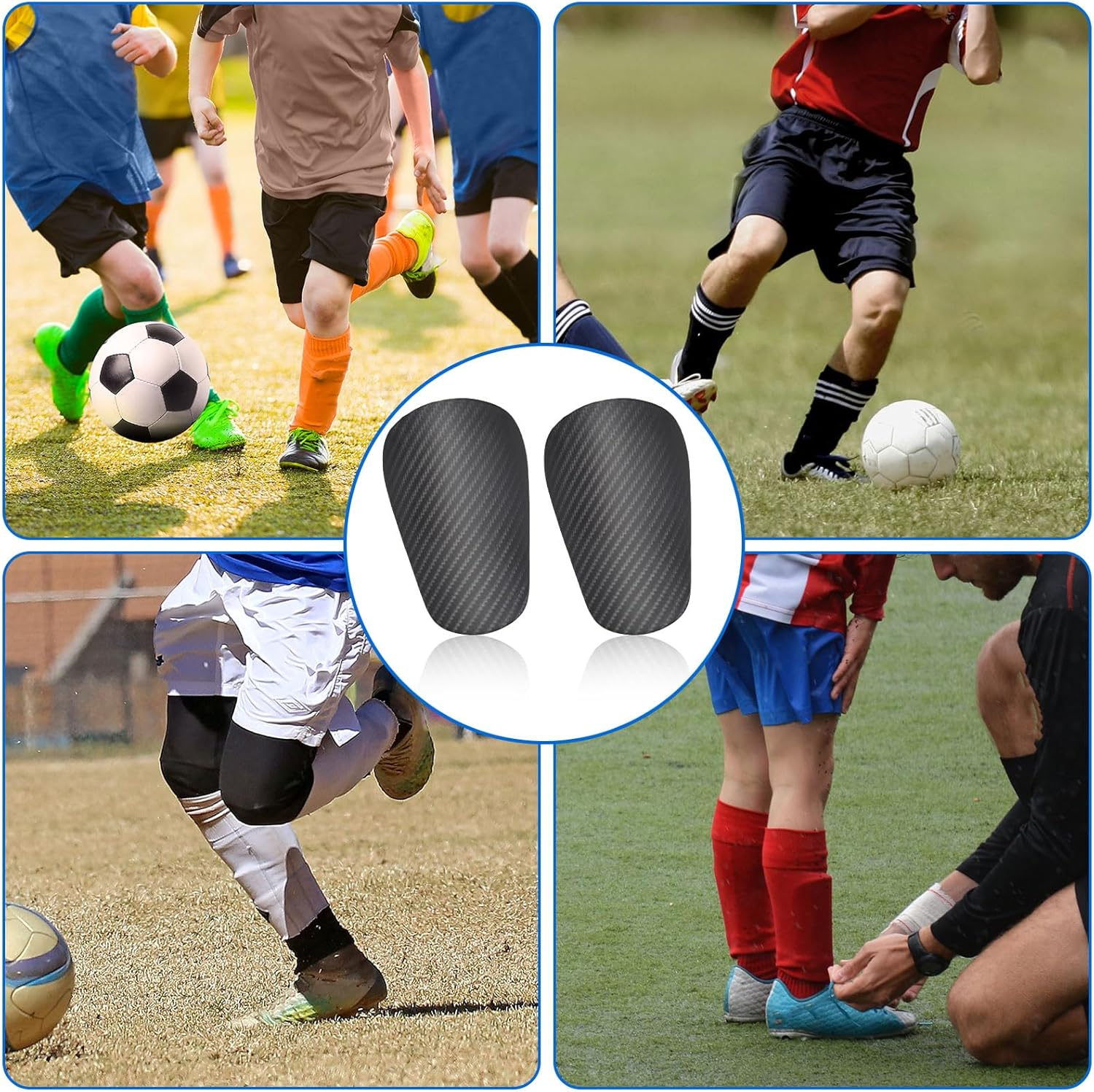 2Pcs Soccer Shin Guards, 4.72X3.07In Extra Mini Football Shin Guards Youth and Adults Miniature Small Tiny Pad Protective Equipment for Men Women Kids Boys Girls(Size L) image number 2