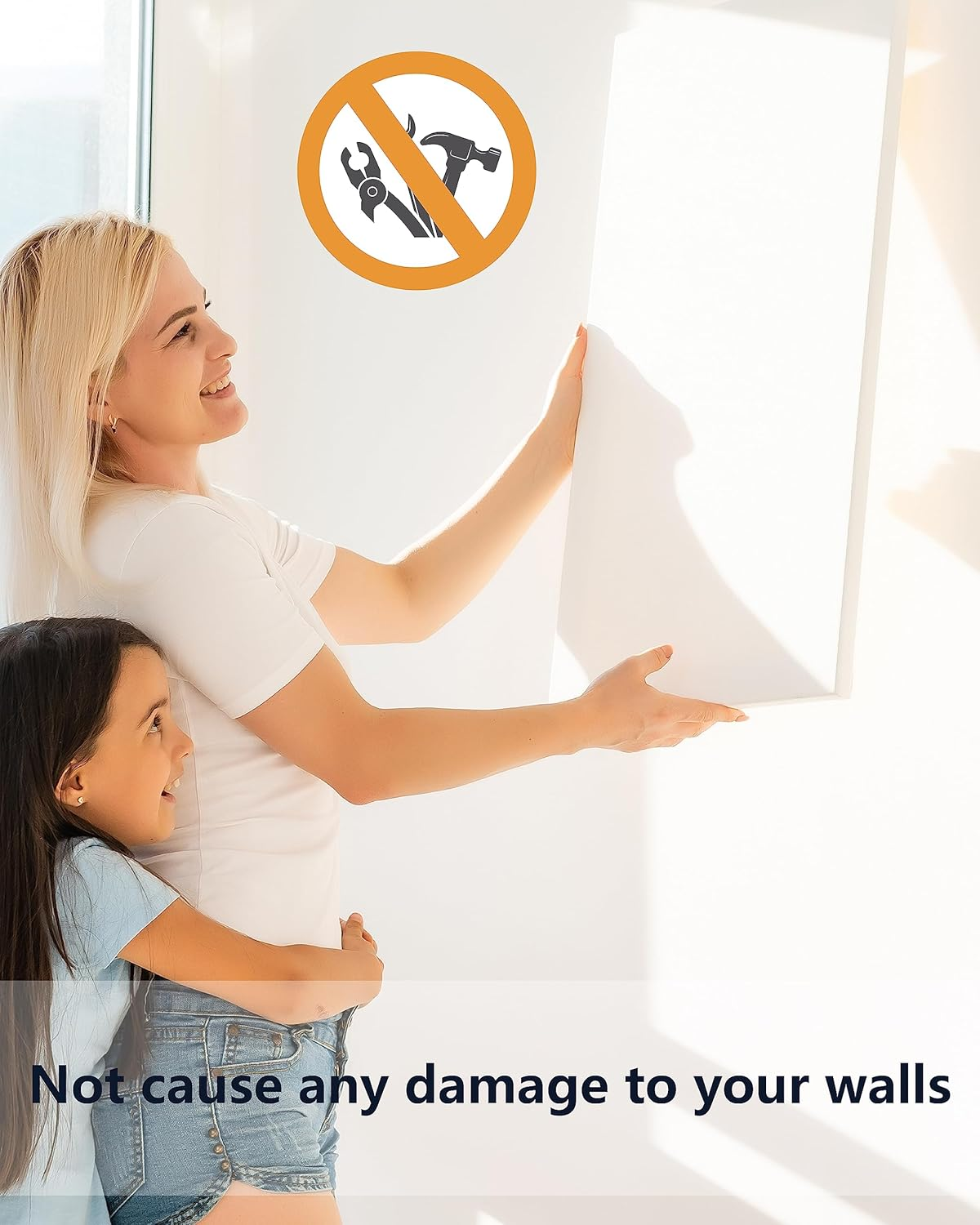 Picture Hanging Kit &ndash; Picture Rail Hooks with 12 of Each White Rail Hooks, 72 Inch Invisible Loop Cord, 12 Adjustable Hooks &ndash; Stainless Steel Picture Molding Hangers Nylon and Steel Cable image number 4