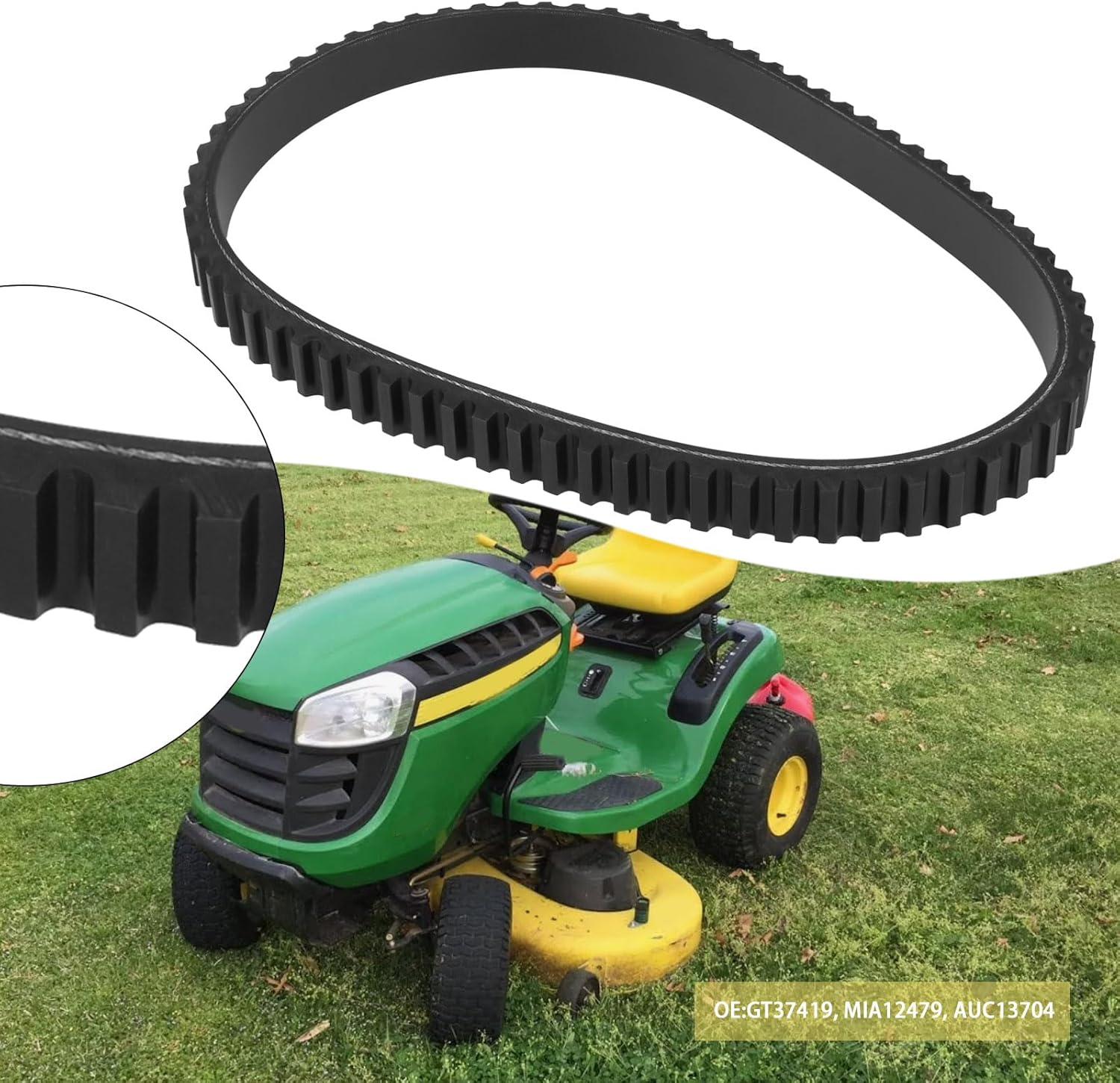 SG Store 1X Lawn Mower Belt GT37419 Replacement Part AUC13704 Transmission Belt MIA12479 Compatible with John Deere D105 E100 X105 X106 Lawn Mower 702X20.6X8Mm image number 4