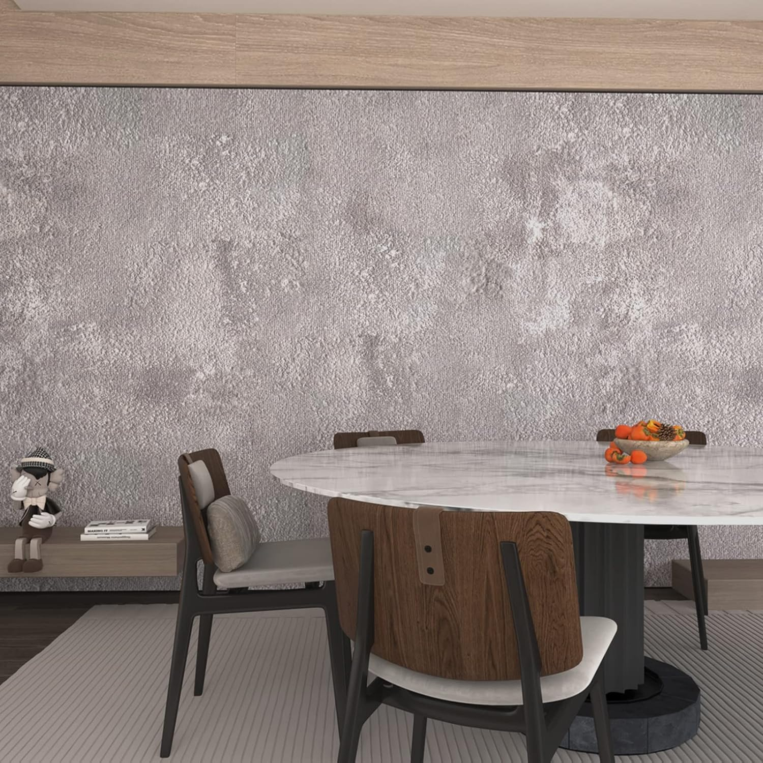 Grey Lime Wash Wallpaper 15.7"X236" Cement Wallpaper Peel and Stick Modern Concrete Contact Paper Waterproof Removable Self Adhesive Industrial Wallpaper for Bedroom Living Room Bathroom Walls image number 4