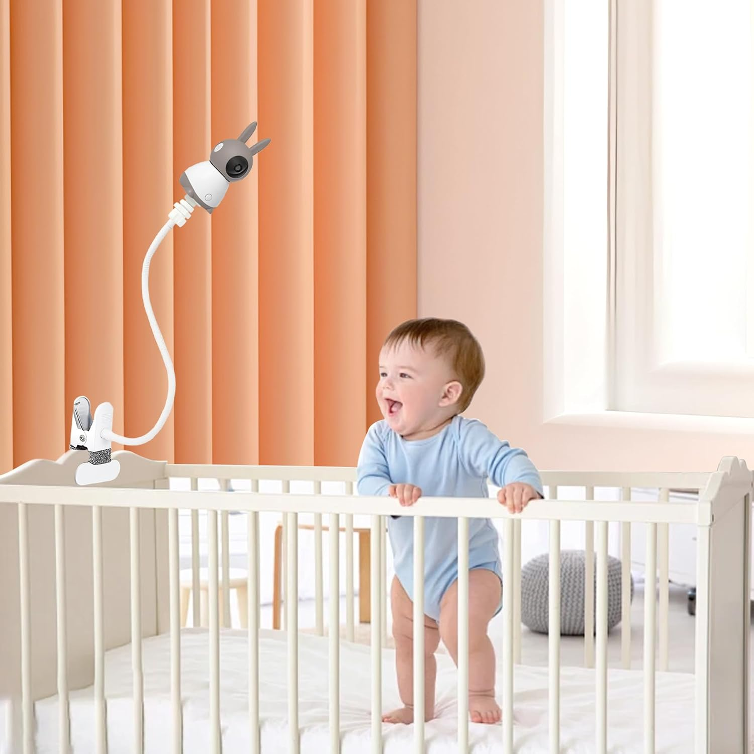 JAMYOK Baby Monitor Mount Holder Compatible with BOIFUN Baby 2S/5S/6T, Iegeek &lrm;Baby 1T, DEATTI BM101-M, 16 Inches Flexible Clip Clamp Mount without Tools or Wall Damage