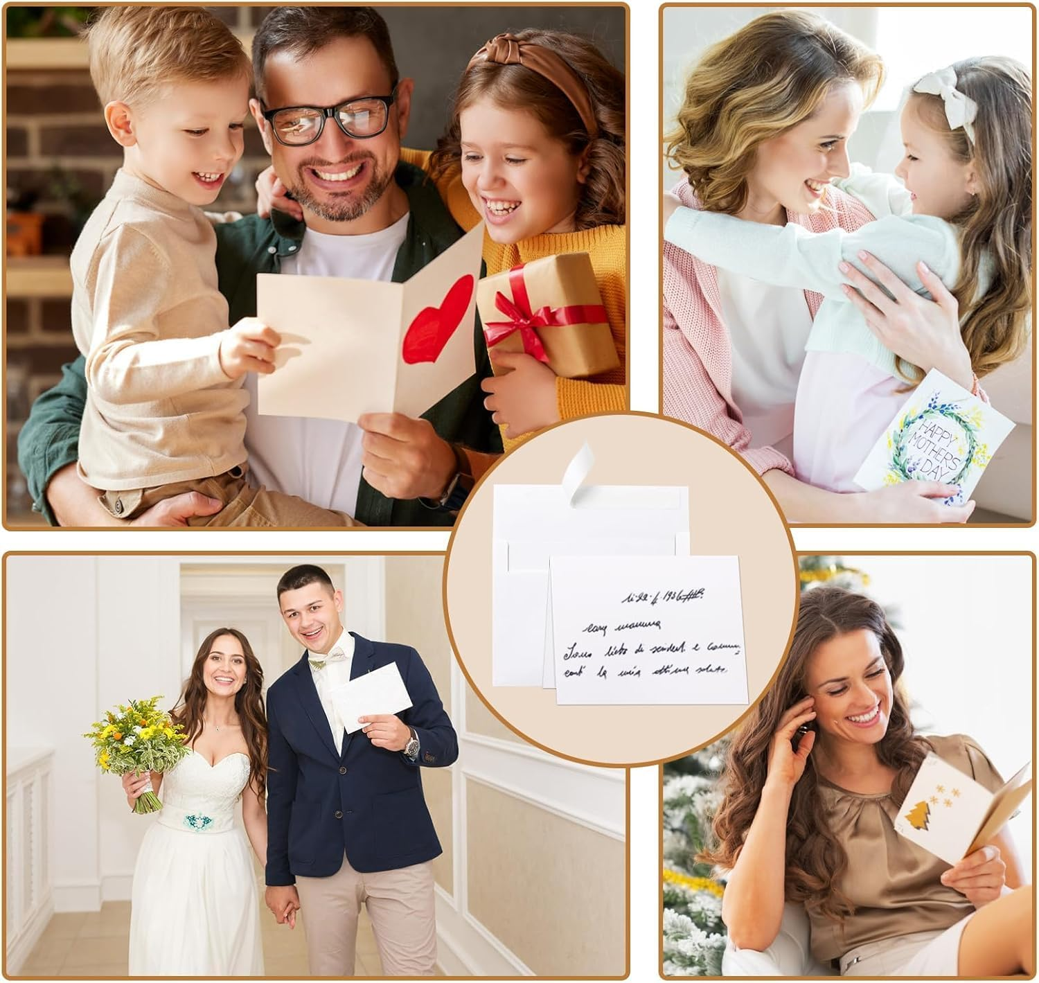 50 Pack Premium White Envelopes & Blank Folded Cards Kit - 7.2"X5.2" Envelopes & 5"X7" Cards for DIY Greeting Cards, Invitations, Wedding, Birthday, Thank You Cards - White-Blank Envelope-50 image number 5