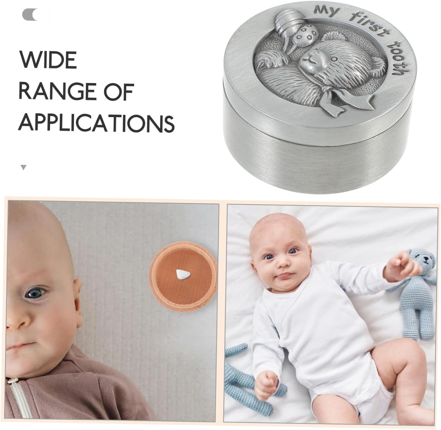 SUPVOX Deciduous Tooth Storage Box Metal Tooth Box Keepsake Saver Shower Holder image number 3