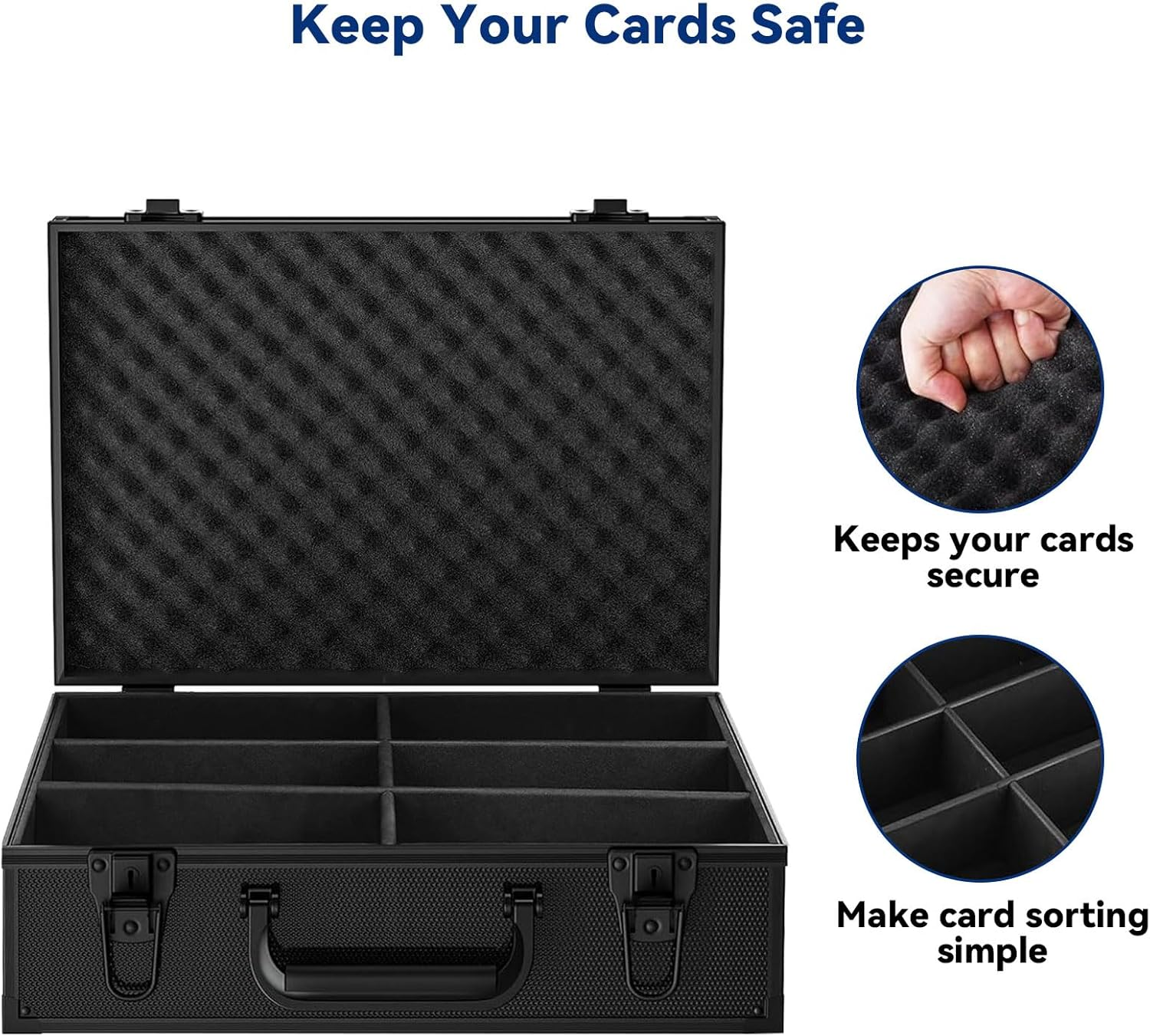 Toploader Storage Box for 3"X4" Rigid Cards Trading Card Storage Box &ndash; Trading Card Cases for Sports Card Box Holds 600+ Card Holders &ndash; Trading Card Organizer Case with Lock and 6 Removable Slots image number 2