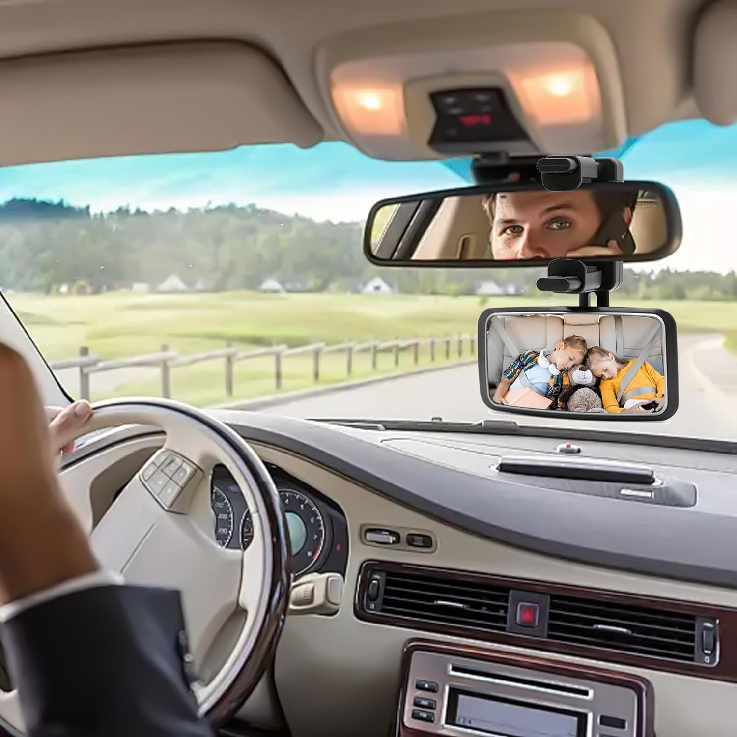 Safety Car Seat Mirrors,Back Seat Looking-Glass for Toddler 360-Degree - Large Visual Area Rear Car Seat Mirrors for Various Headrests