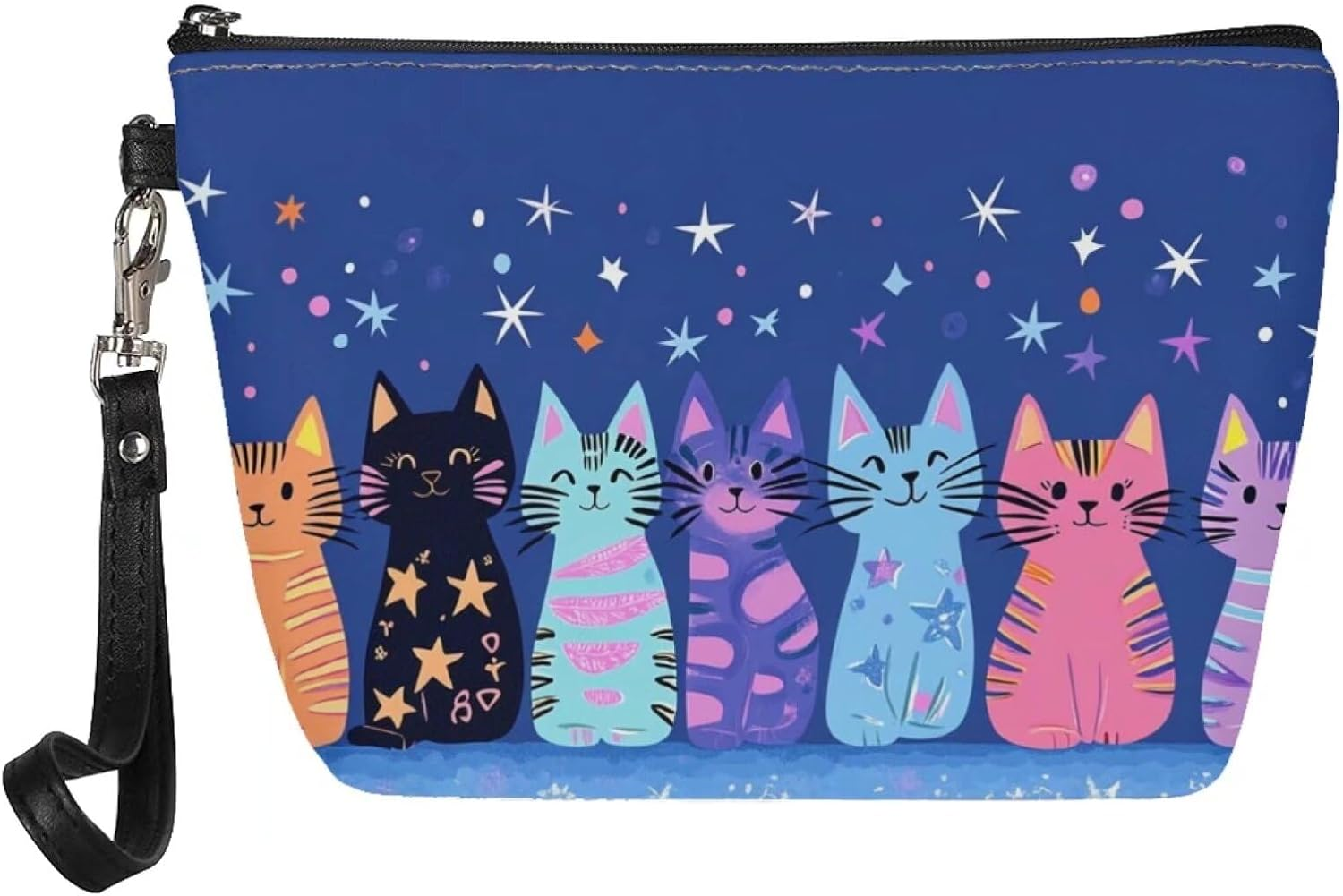 Mumeson Boston Bulldog and Flower Print Women Leather Trapezoid Toiletry Bag,Pink