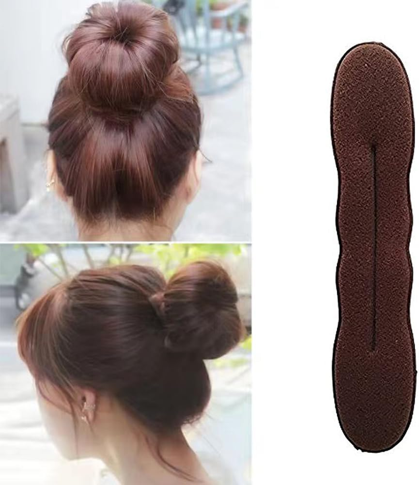 4 Pieces Brown Hair Bun Maker Hair Bun Hair Turner Sponge Twist Hair Styling Accessories Updo Accessories Updo Tools Twist for Women and Girls (2 Large + 2 Small) image number 2