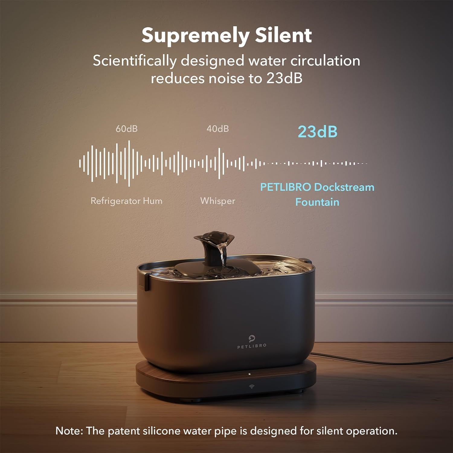 Dockstream Smart Cat Water Fountain with Wireless Pump, 2.5L/84Oz, App Control image number 4