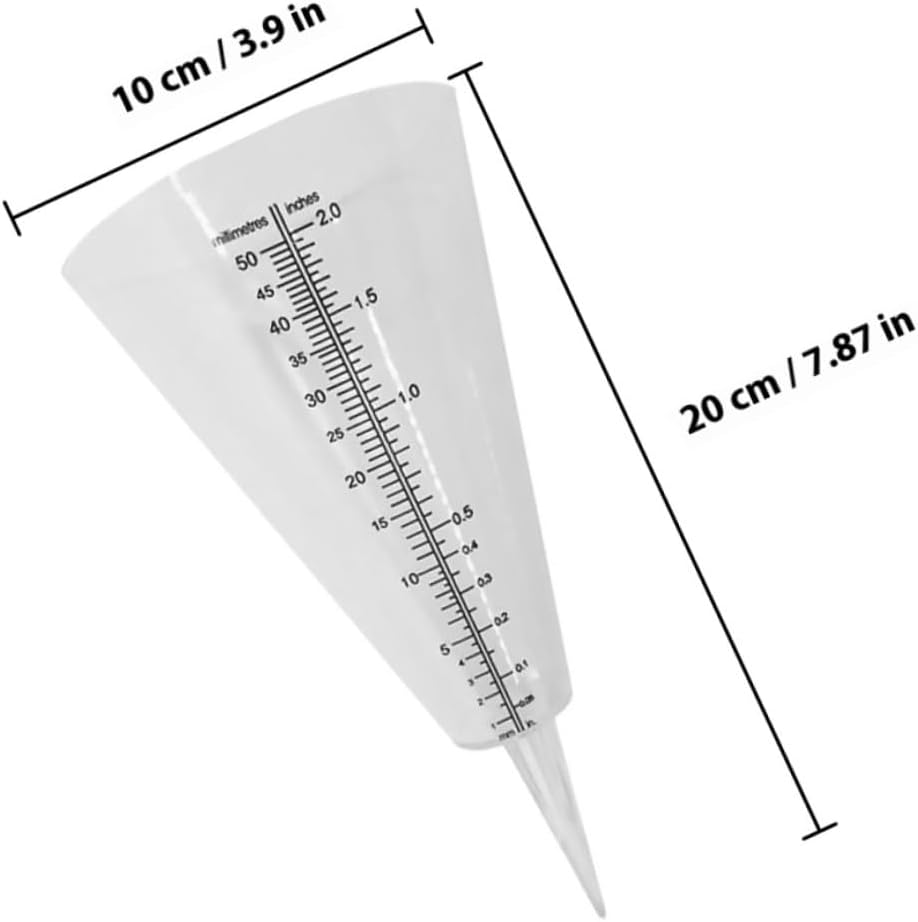 3Pcs Transparent Cone Shaped Rainfall Gauge Outdoor Rain Gauge for Garden Lawn Farming with Large Scale Measuring Cup image number 6