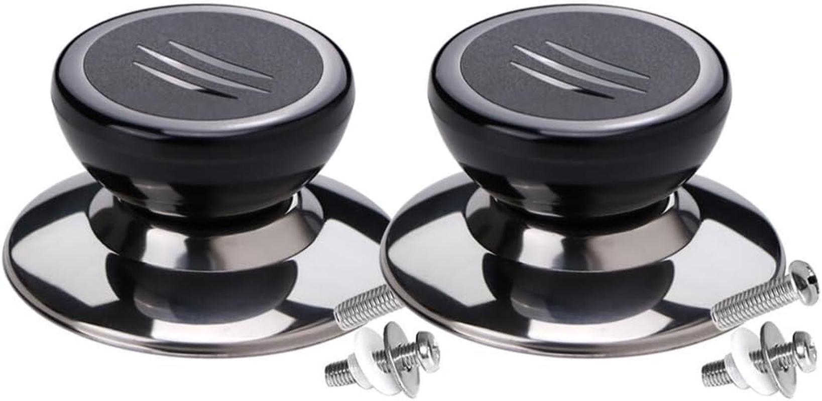 Bestonzon 2Pcs Pot Lid Knobs Universal Pot Lid Cover Knob Replacement Kitchen Cookware Knob Handle image number 3