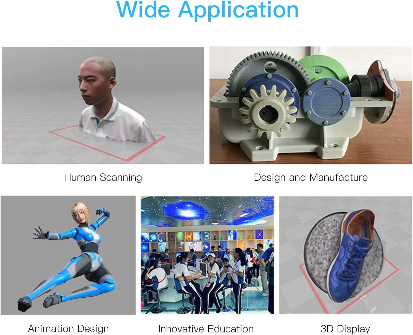 Mingzhe Handheld Full Color 3D Scanner 2.0 3D Modeling Scanner High Precise USB Plug & Play Support OBJ/PLY/STL Output Compatible with Windows Mac for 3D Printing Industrial Design Modelin image number 3