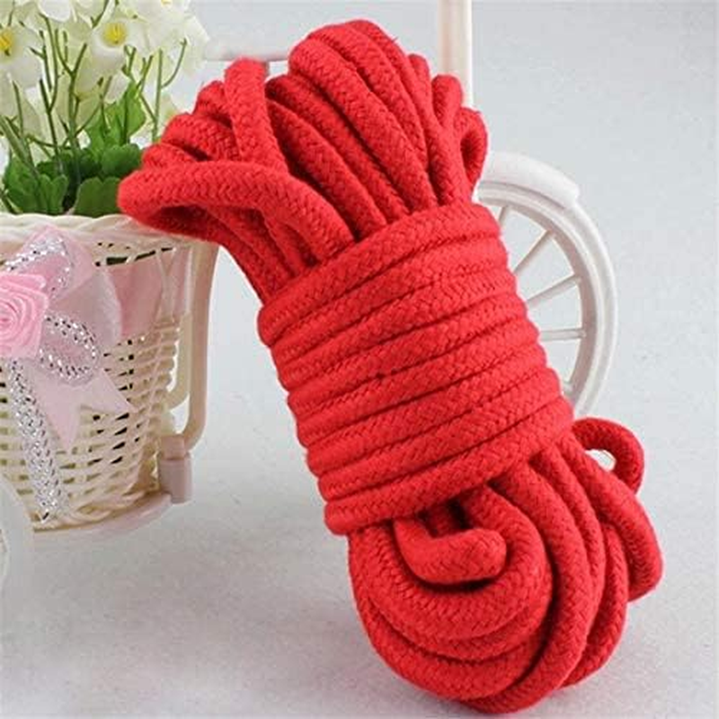 Soft Cotton Binding Rope, All Purpose Thick Cotton Twisted Knot Tying Rope, 8Mm Diameter, 5M Long, Pack of 2, Pink