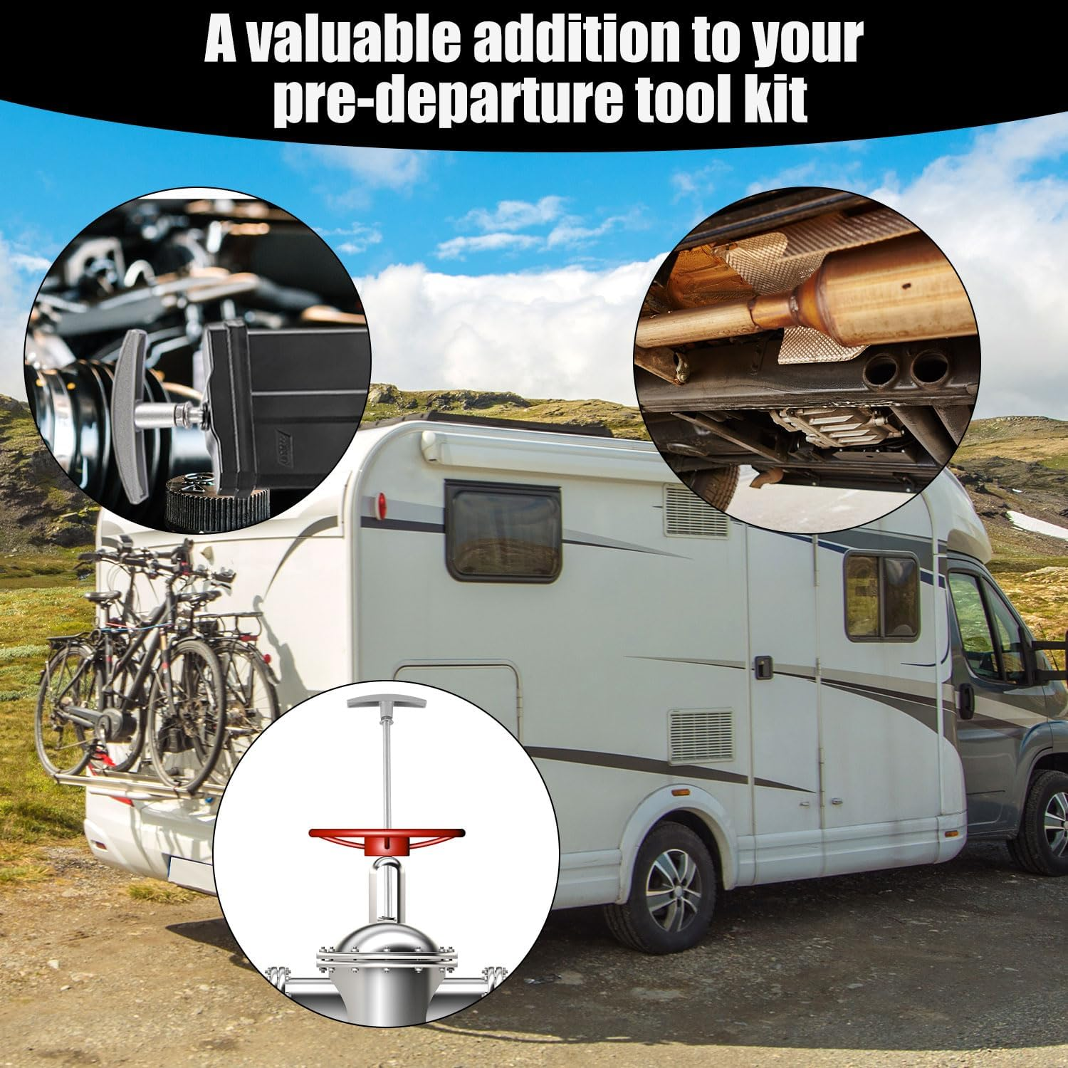 PEUTIER 2Pcs RV Waste Valve Extension Tube with Handle, 9In Long TX9HPB RV Sewer Dump Valve Extension Tube Kit, RV Water Tank Drain Valve Handle Replacement Accessories for Valterra Camco Most Model