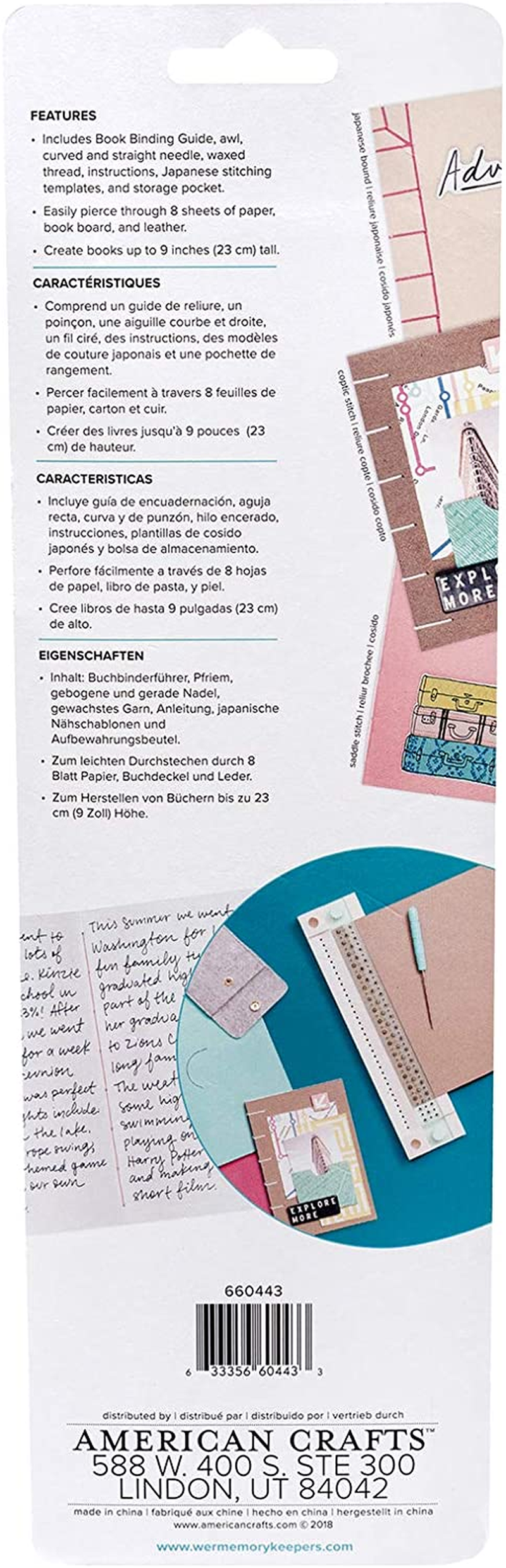 We R Memory Keepers 660443 0633356604433 Tool Journaling-Book Binding Guide (6 Piece), Multi