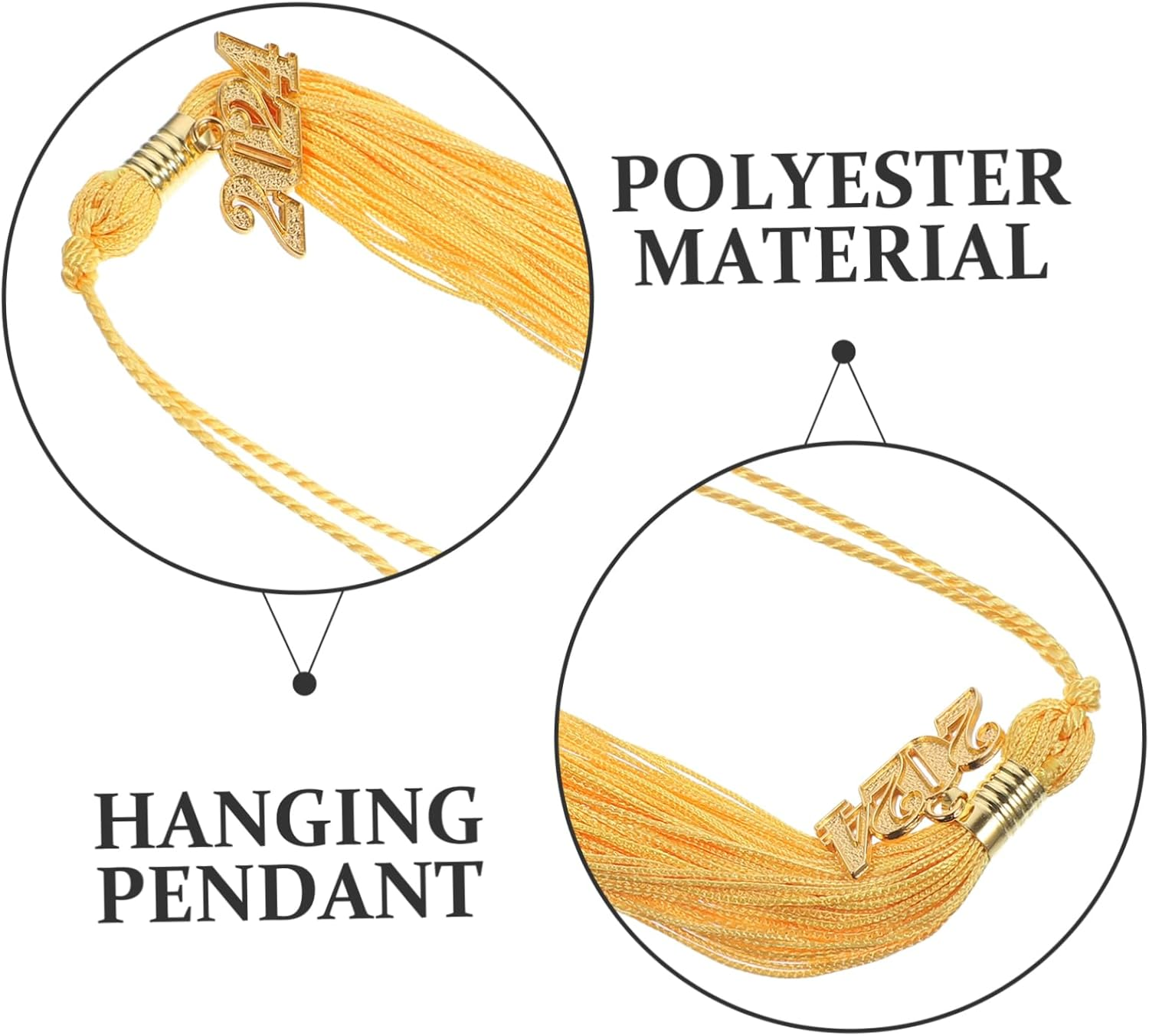 LALAFINA 4Pcs Graduation Cap Tassel Pendant Unique Graduation Hat Accessories for Memorable Ceremony and Chic Design for Photography and Celebrations - Golden image number 6