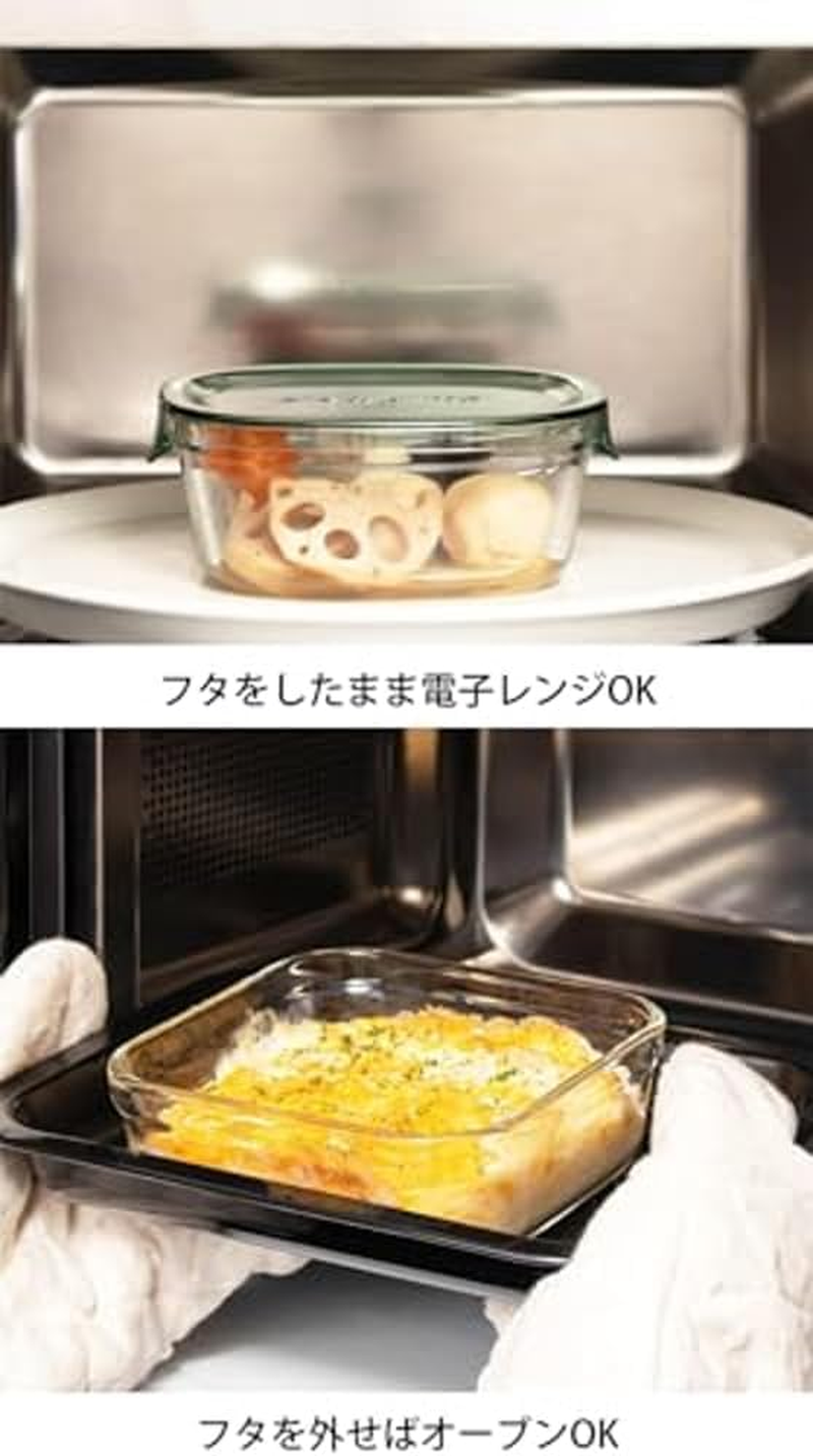 Iwaki PC-PRN7GY2 Heat Resistant Glass Storage Container, Cool Gray, System Set, Pack & Range image number 3