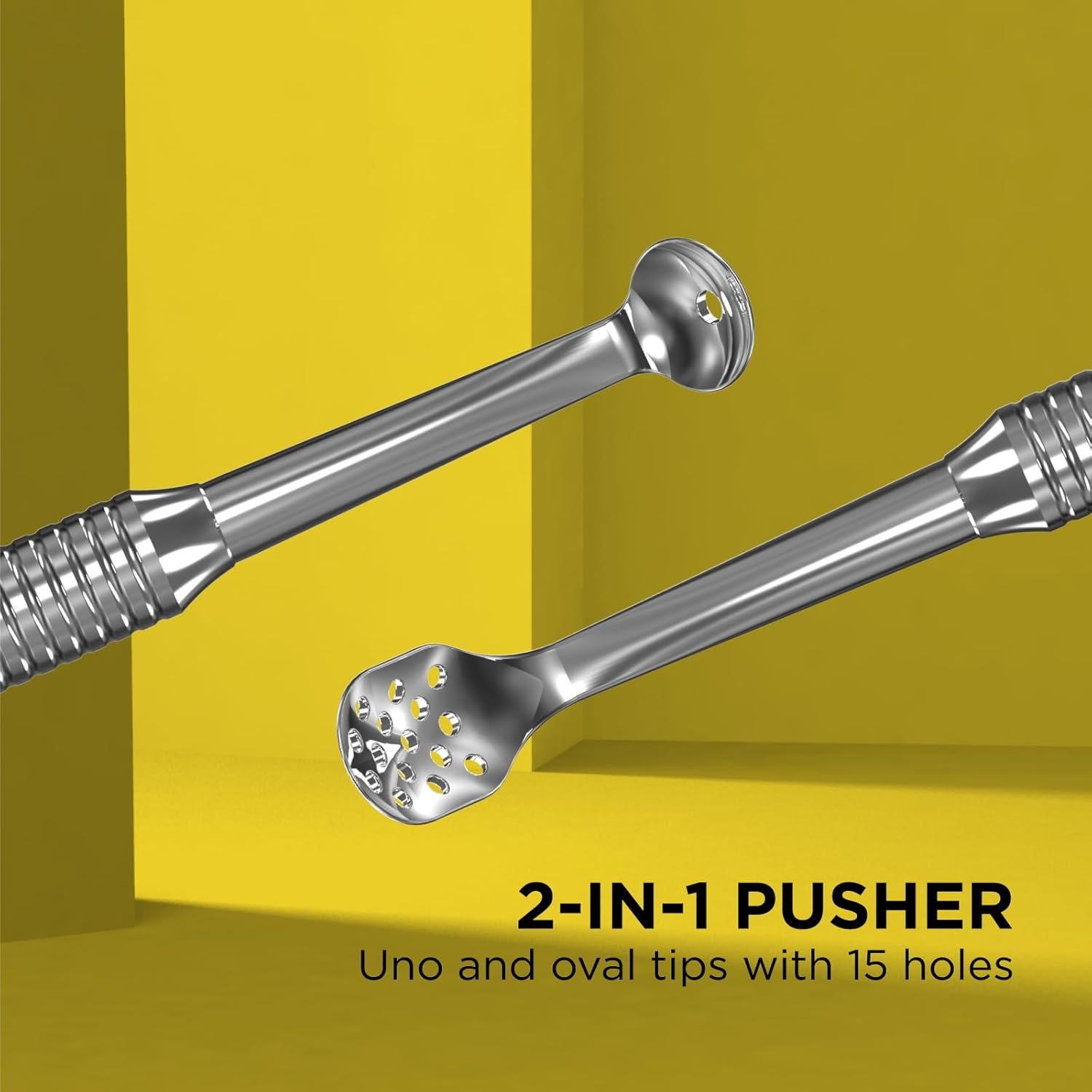 Staleks Pro Double-Ended Blackhead Remover Spoon Expert 20 Type 1 ? Uno Loop & Oval Extractor with 15 Holes ? Stainless Steel Tool for Pore Cleaning image number 2