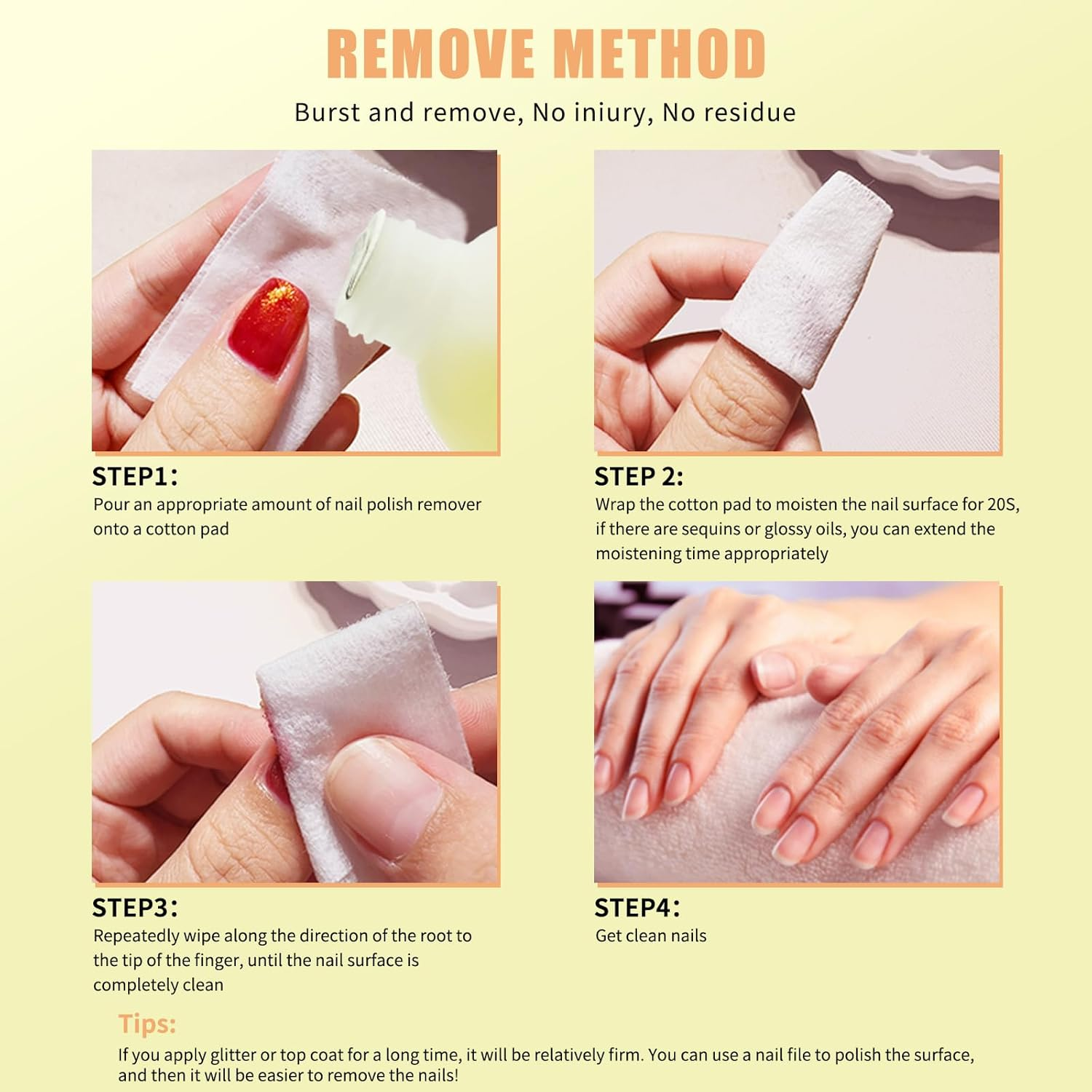 MAGIC ARMOR Nail Polish Remover 240Ml, Acetone-Free Gel Nail Polish Remover, Easy Peel-Off, Nail Glue Remover, Acrylic Dip Powder Nail Remover for Home DIY and Nail Salons