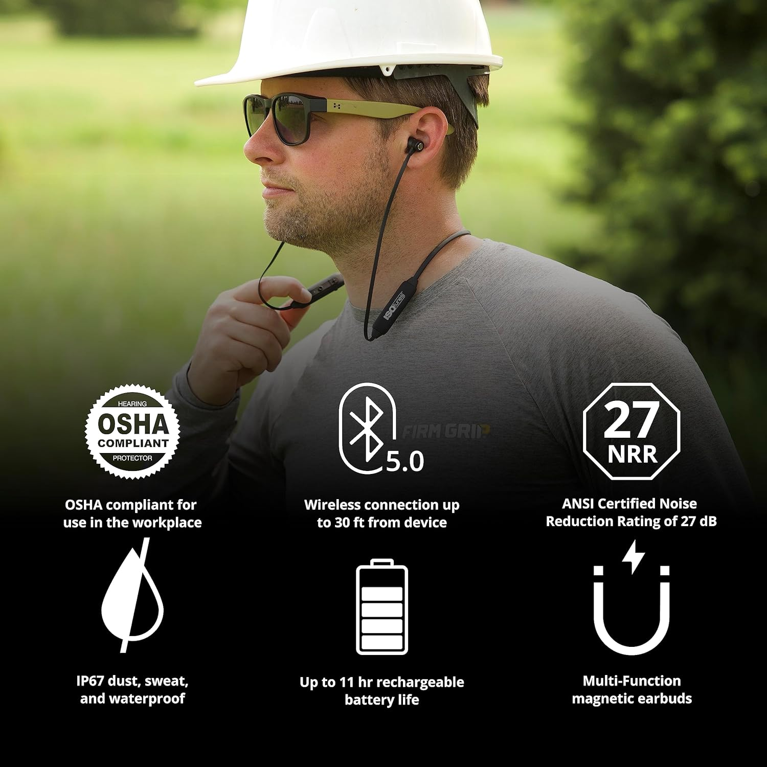 Isotunes Xtra 2.0 Noise Isolating Bluetooth Earbuds (NRR 27) image number 2