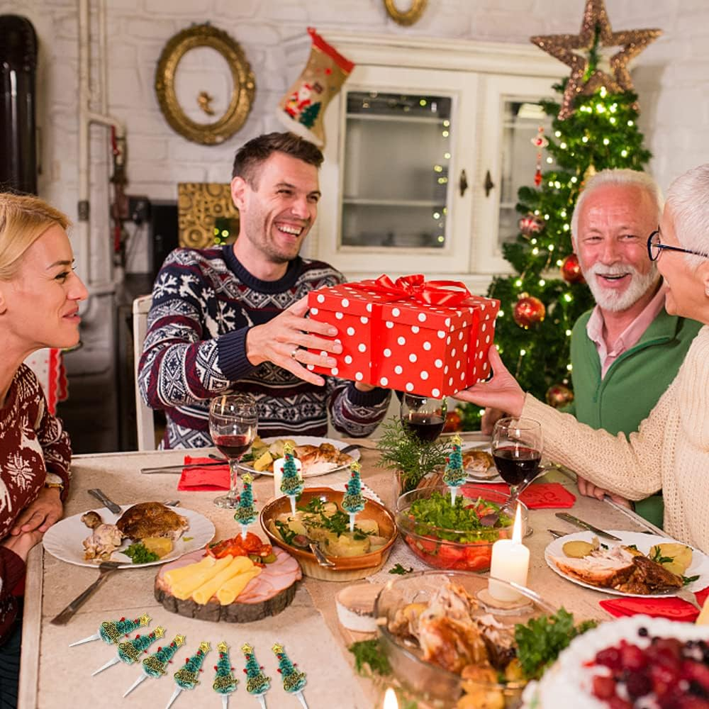 Pack of 12 Christmas Cupcake Toppers, Cake Decoration, Merry Christmas Mini Cake Topper, Christmas Tree Cake Topper, Cake Decoration for Xmas Party