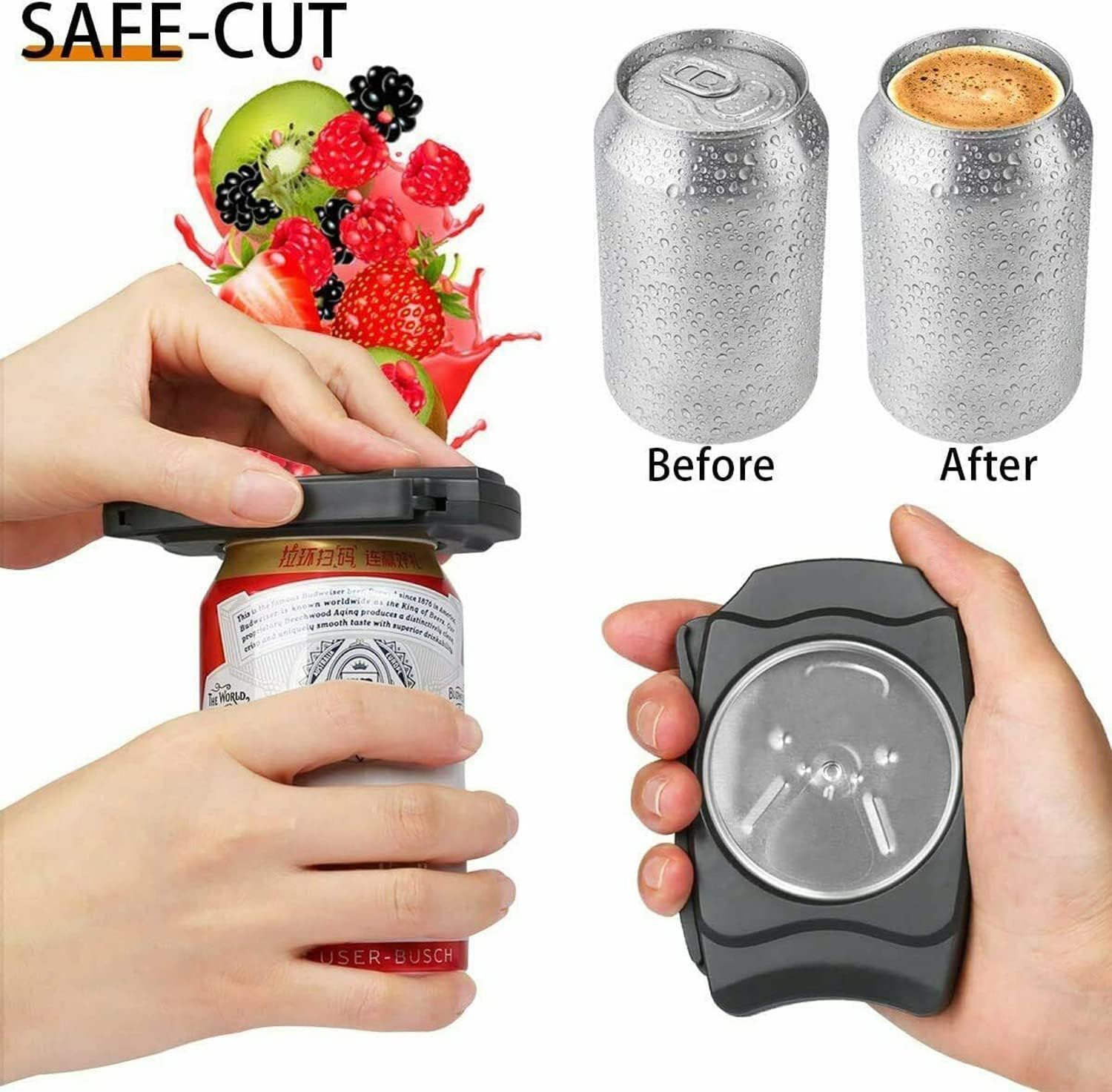 Can Top Remover for Beer & Soda &ndash; Handheld Portable Draft Top Beer Can Opener & Soda Can Opener Tool for 8-19Oz Cans &ndash; No-Spill Can Cutter Top Remover (Beer Pong, Camping, DIY Crafts) image number 4