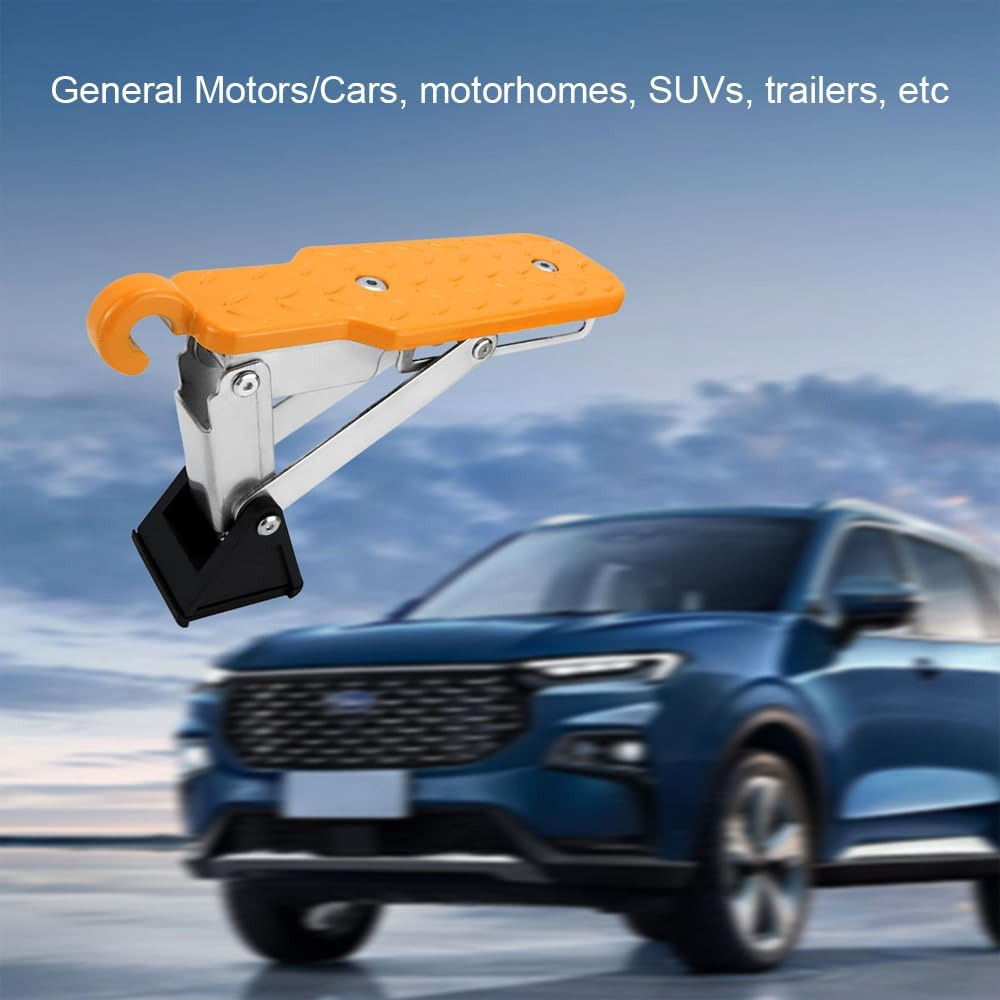 HHWRT Car Door Step, Universal Fit Car Door Steps, Adjustable Stand Pedal for Door Latch, Foldable Cars Door Step Stand Pedal, Foldable Roof Rack Door Step up on Doors Latch, Adjustable Car Step Hook image number 2