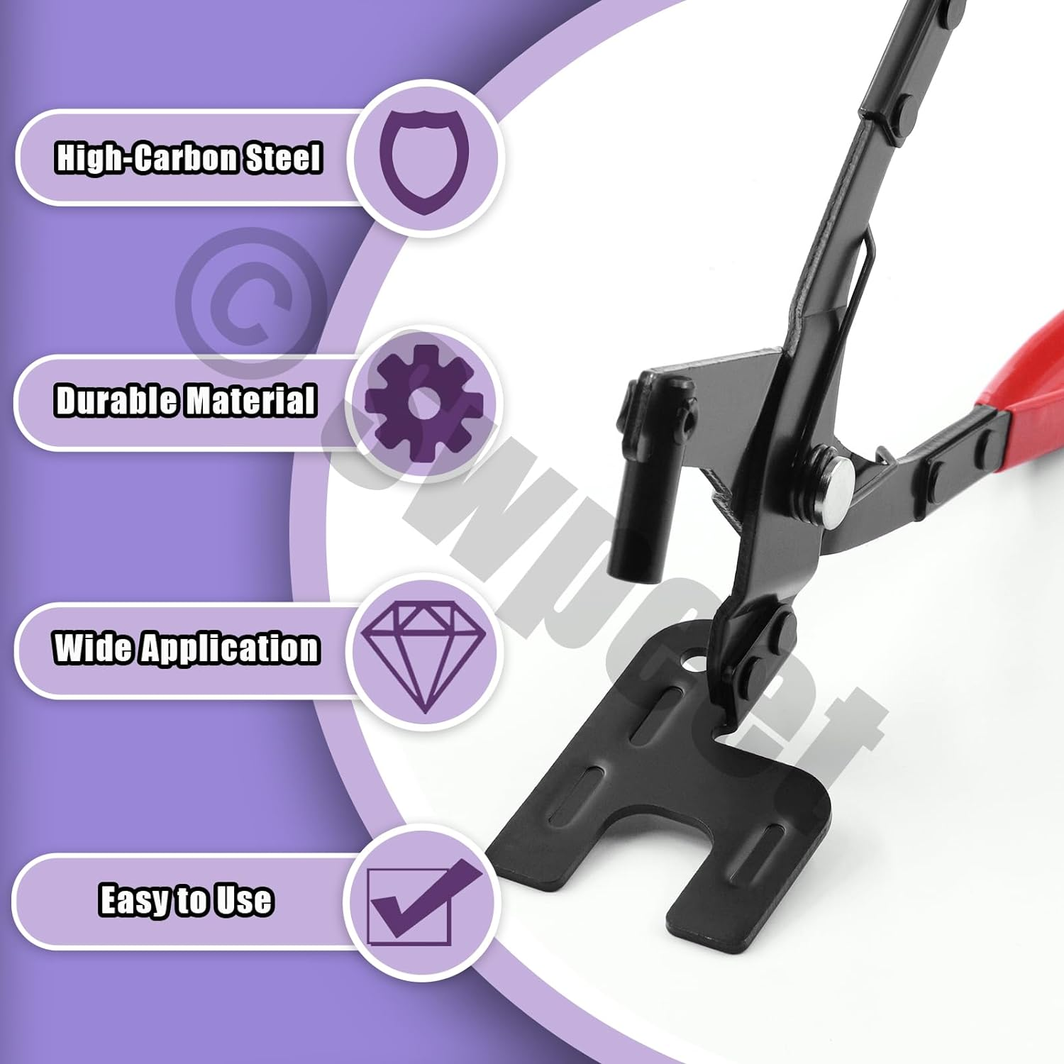 Swpeet 3Pcs 10 Inch Exhaust Hanger Removal Pliers and 4 Hole Exhaust Hanger Rubber Set, Universal Exhaust Insulators Muffler Hangers Removal Tool, 25 Degree Offset for Access in Hard to Reach Place image number 3