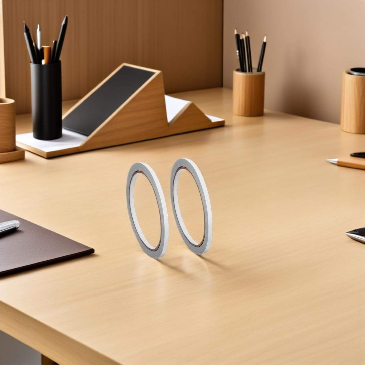 Mobestech 5Pcs 5Mm Wide Double-Sided Adhesive Tape White 12M Length Hot Melt Adhesive for Photography image number 4