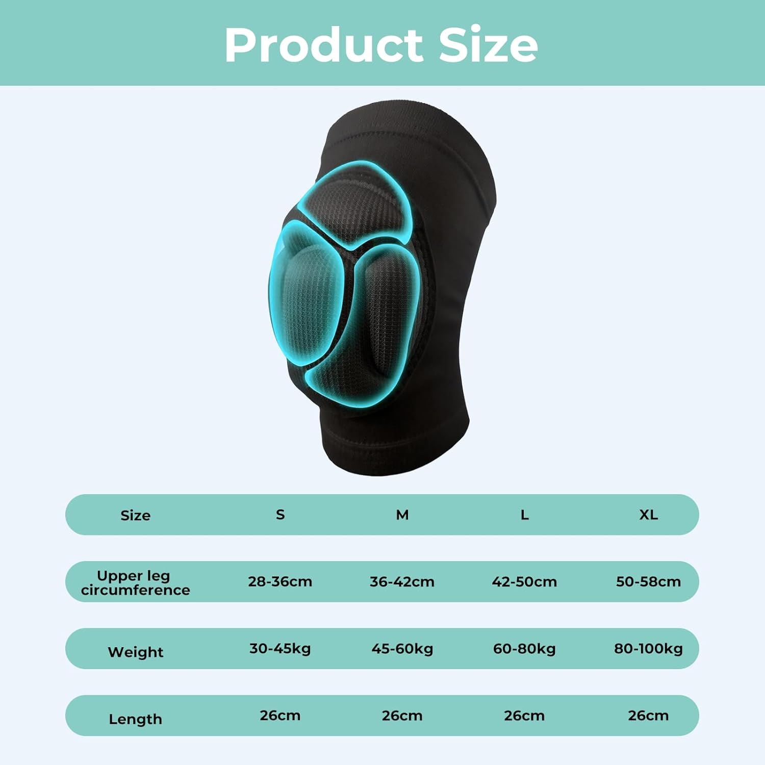 Knee Pads - Professional Grade Protective Gear with Shock Absorption & Non-Slip, Breathable Compression Knee Pads for Men/Women, Youth & Adults - Indoor/Outdoor Sports image number 6