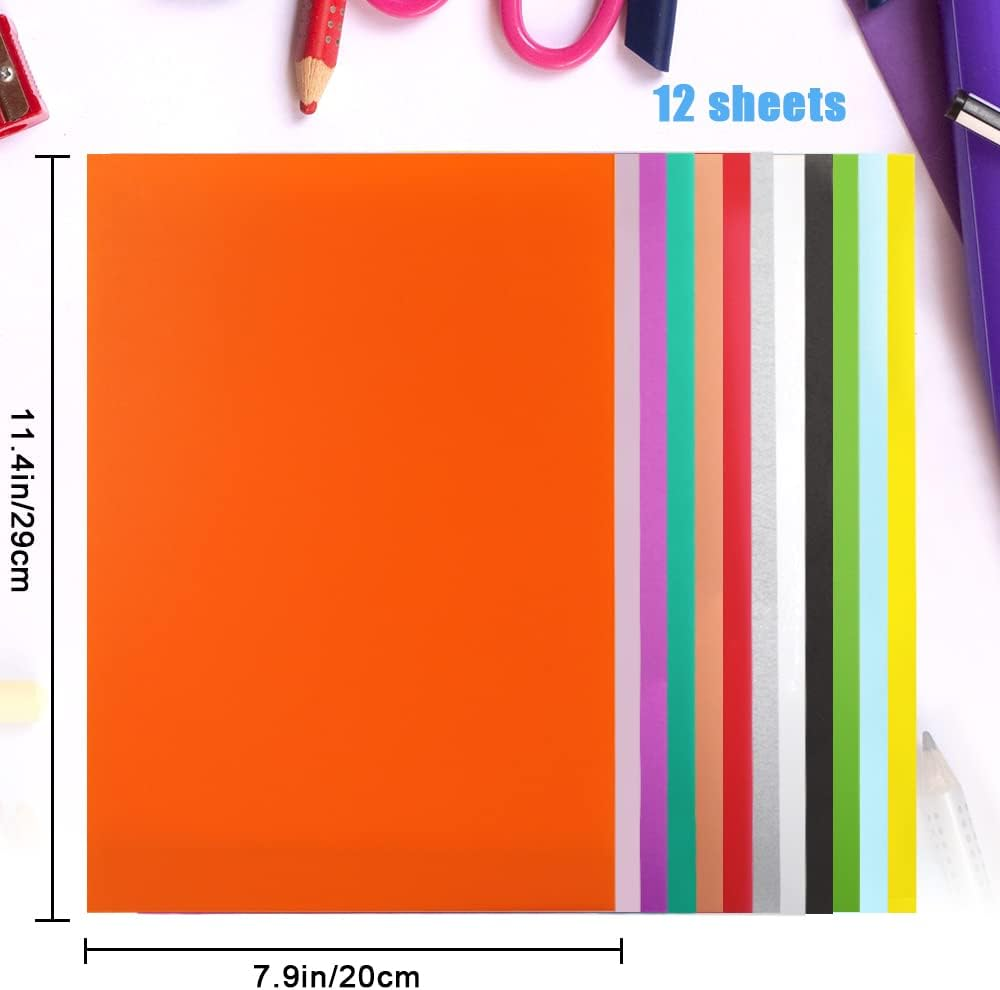 12Pcs Colorful Shrink Films Papers, Heat Shrink Sheets, Shrink Art Paper for Creative Craft, 20X29Cm (Style A) image number 2