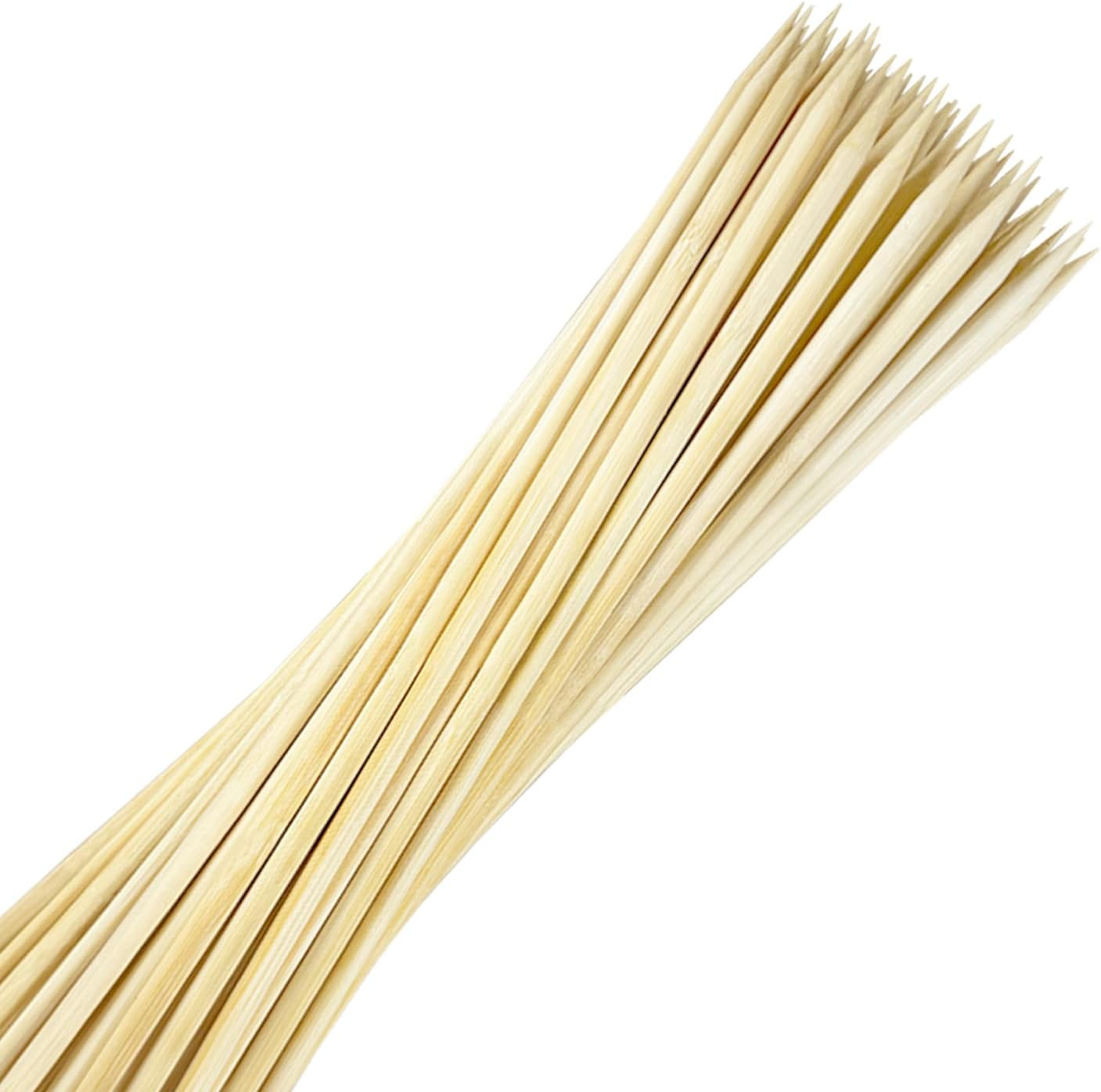 Bamboo Skewers (50 Pack), 14 Inch Wooden Kabob Skewers for Grilling, 5Mm Sturdy Bamboo Kebab Skewer Sticks Shish Kabob Wood Grill Skewer for Barbecue, Appetizers, Food, BBQ Meat, Long Toothpicks image number 6