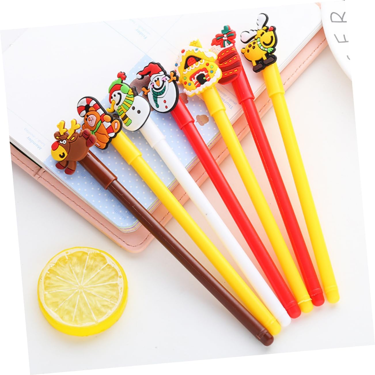 NUOBESTY 84Pcs Christmas Themed Rollerball Pen Cartoon Gel Pen Stationery for Boys and Girls image number 5