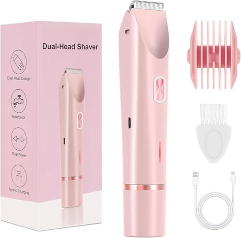 Glow Aura Womens Shaver, Glowshave - Electric 2 in 1 Double-Headed Lady Razor, Wet and Dry Bikini Trimmer, Glow Shave Waterproof Womens Body Shaver for Leg Arm Underarm image number 5