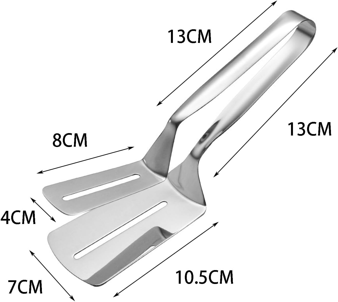 Stainless Steel Spatula Tongs Steak Clamps, for Steak, Fish, Chicken Nuggets and BBQ, Kitchen Grill Clip Tool image number 1