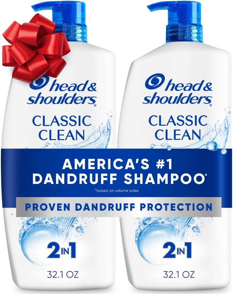 Head and Shoulders Shampoo and Conditioner 2 in 1, anti Dandruff Treatment & Scalp Care, Classic Clean Scent, for All Hair Types Including Color Treated, Curly or Textured Hair, 32.1 Fl Oz, Twin Pack image number 5