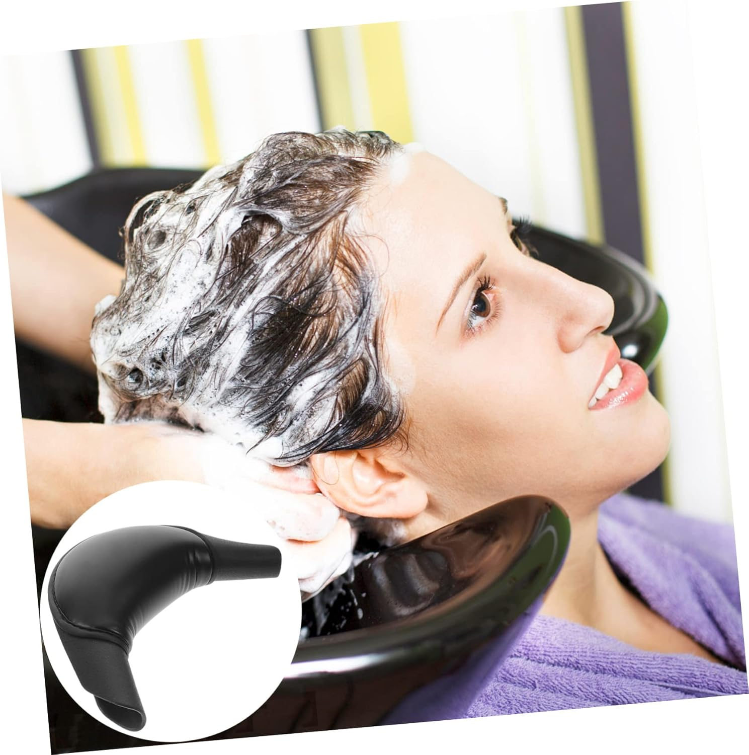 Healvian Non-Slip Silicone Shampoo Neck Rest Pillow, Soft U-Shaped Hair Wash Cushion for Salon and Home, Universal Fit Hair Washing Basin Support Pad image number 5