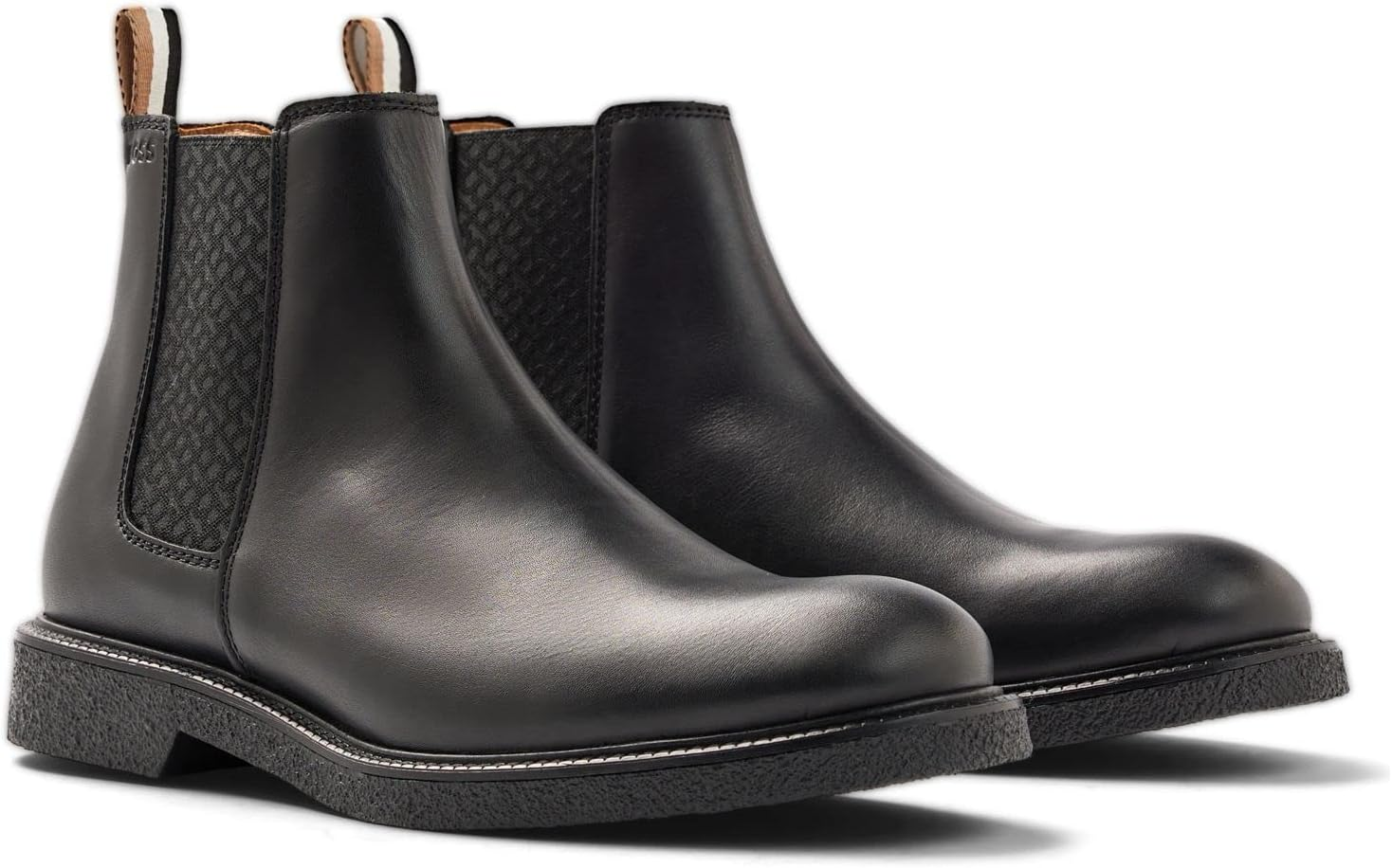 BOSS Men'S Tunley Cheb Leather Chelsea Boots with Signature Details, Size image number 3