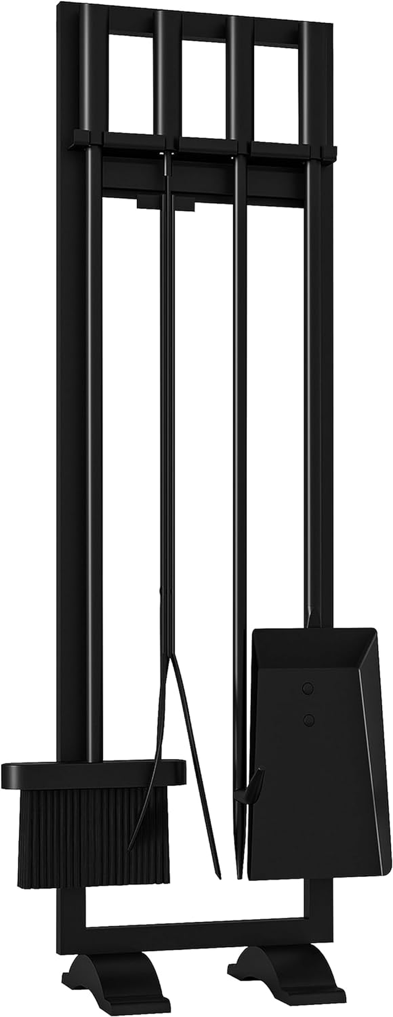 Fire Beauty Fireplace Tools Set 5 Pieces Fireside Accessories Fire Kit Stand Woodstove Tools Holder Wrought Iron Handle Indoor Fireset Stand image number 3