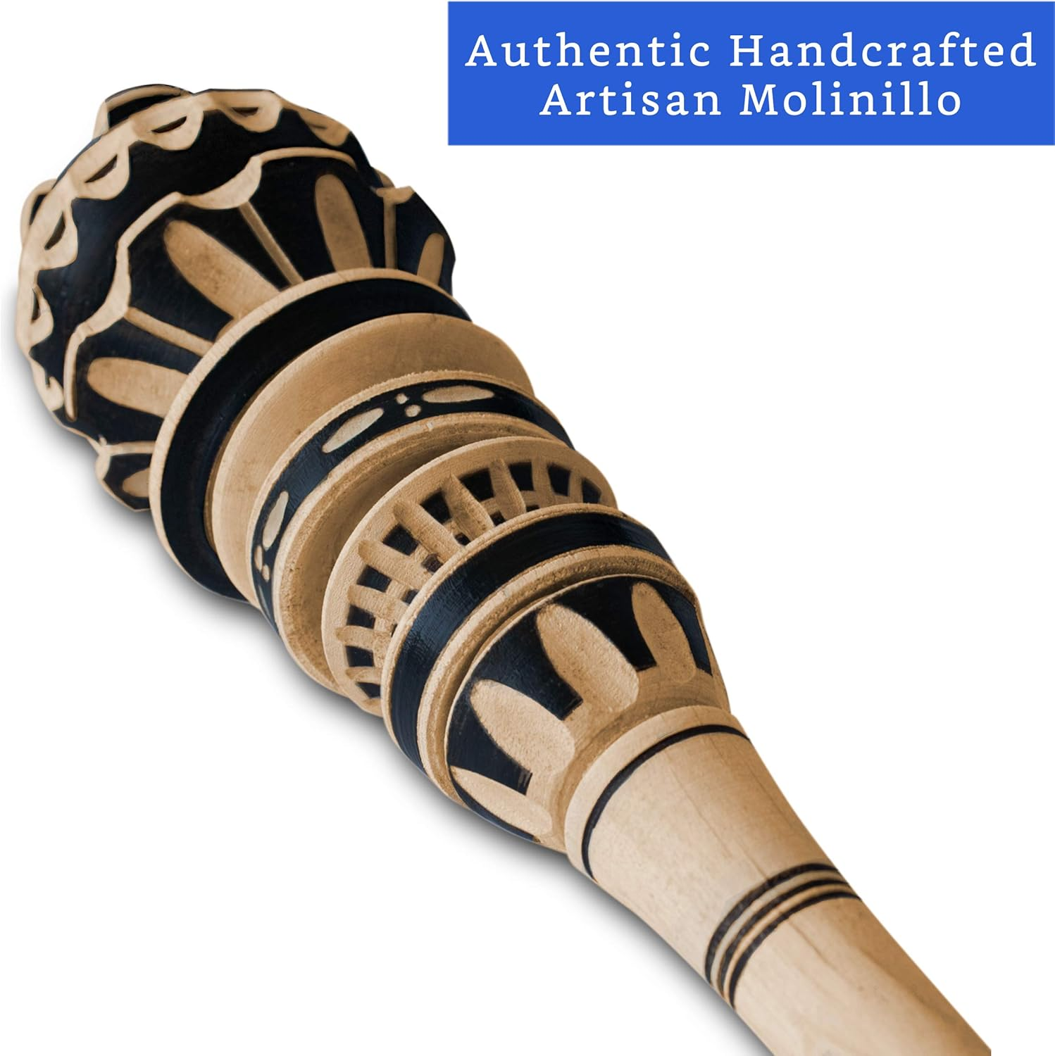 Authentic Artisanal Molinillo Hot Chocolate Frother (Large) - Handmade Wooden Whisk for Mexican Hot Chocolate - Molinillo Para Chocolate - Wooden Wisk - Traditional Mexican Cookware image number 1