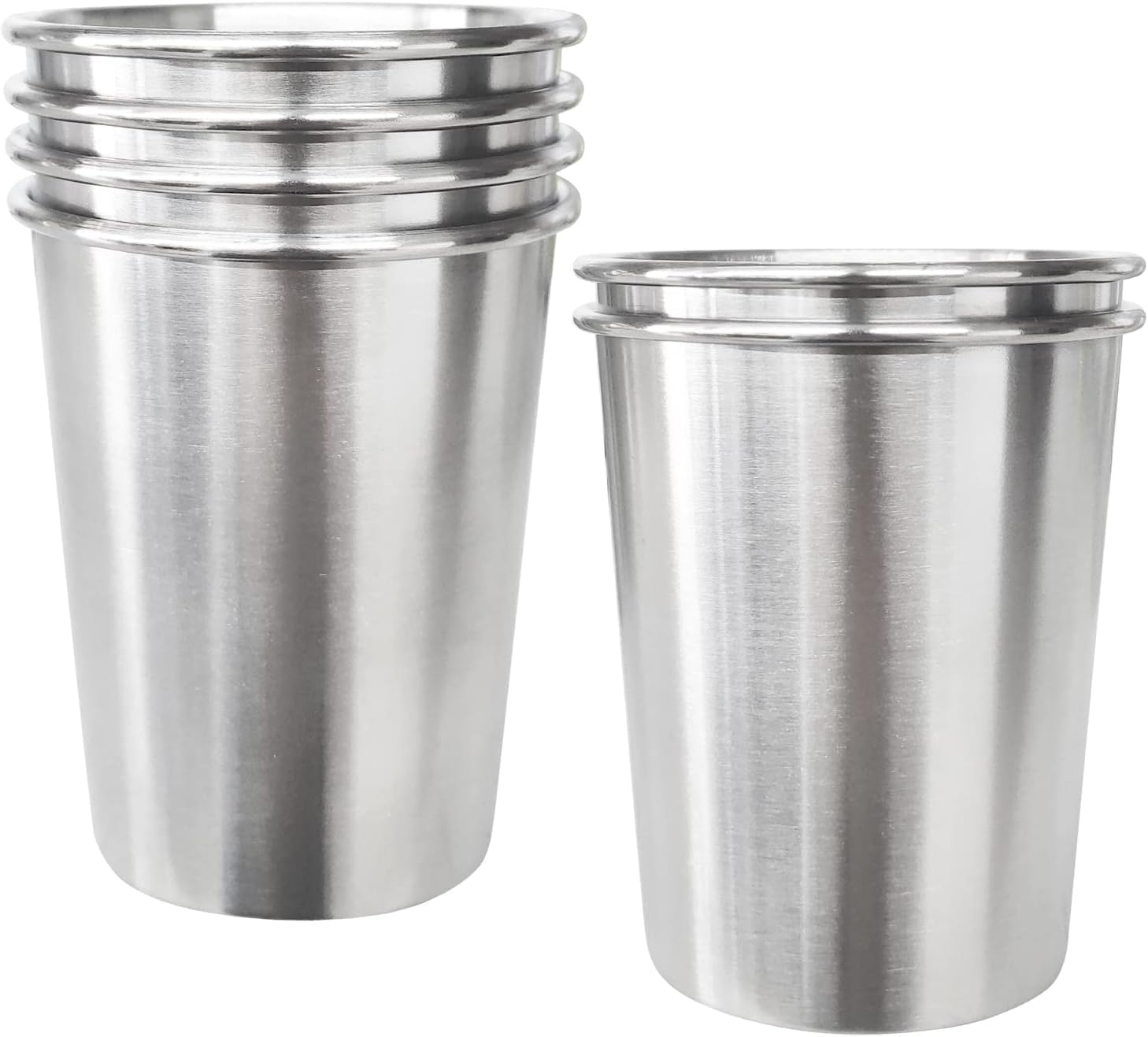 6 Pack 8 Oz Stainless Steel Kids Cups, Children'S Pint Cups, Stackable Metal Cups, Shatterproof Drinking Glasses image number 4