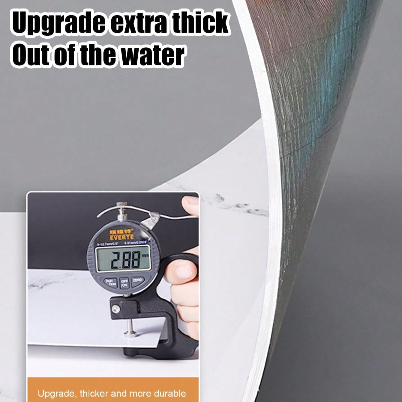 10Pcs Marble Peel and Stick Waterproof Wall Panels,Heat-Resistant Backsplash Tile, 23.6"X11.8" PVC Foam Wall Sticker for Kitchen,Bedrooms TV Walls,Not Real Tile (Gray, 23.6" X 11.8" X 2.4Mm)