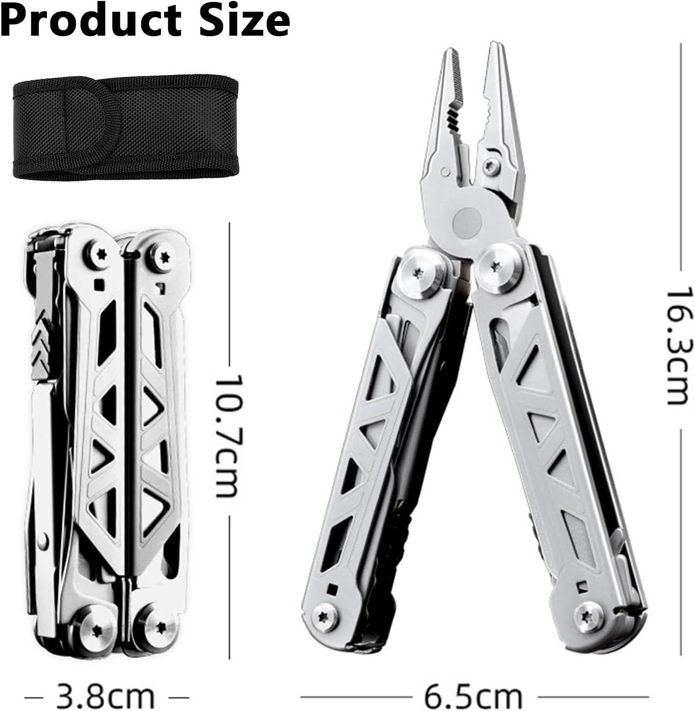 16-In-1 Multitool Pliers, Heavy-Duty Pocket Knife & Utility Tool with Self-Locking Pliers, Screwdrivers with Safety Locking, Outdoor Survival Camping - Gifts for Men Dad image number 4